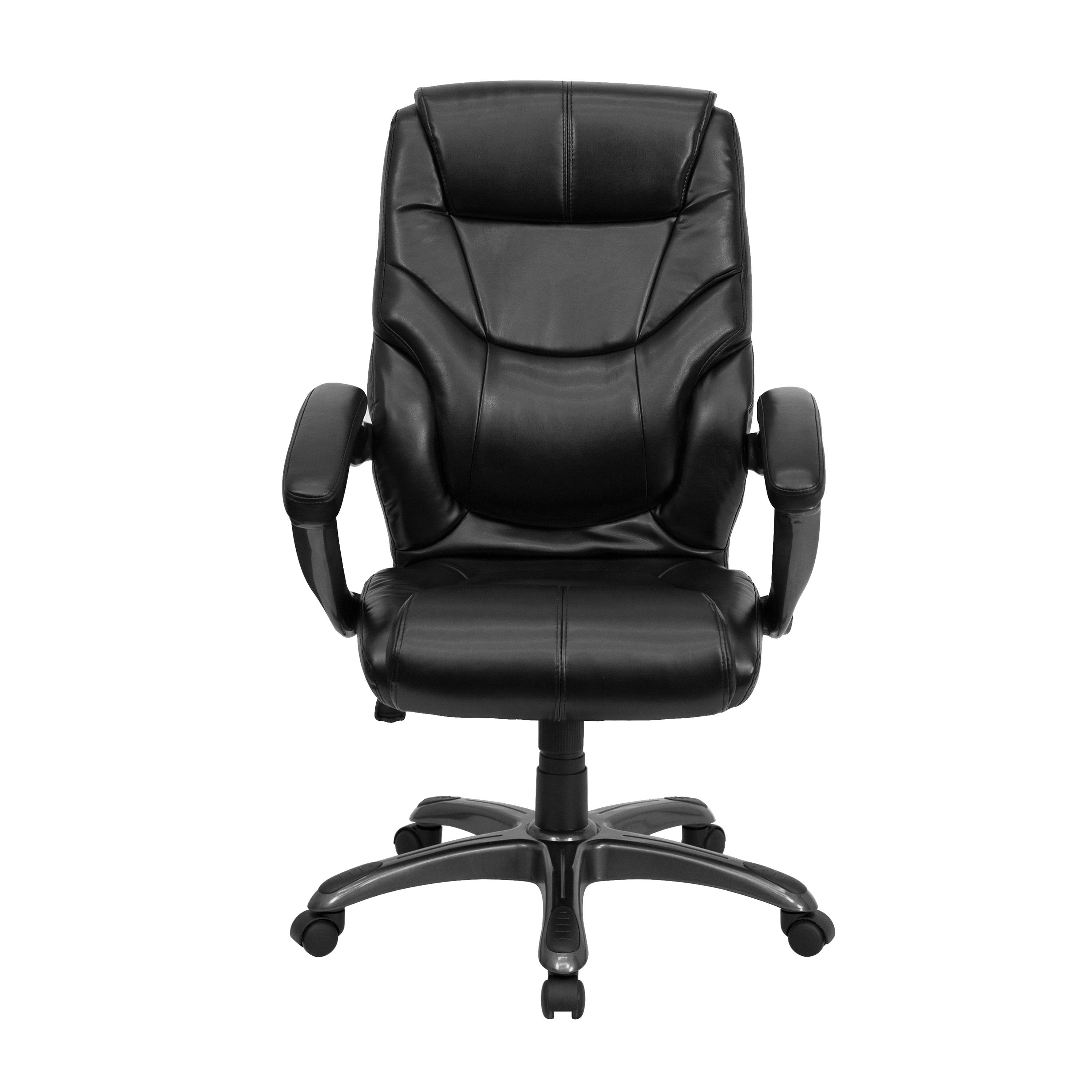 Flash Furniture Greer High Back Black LeatherSoft Executive Swivel Ergonomic Office Chair with Arms