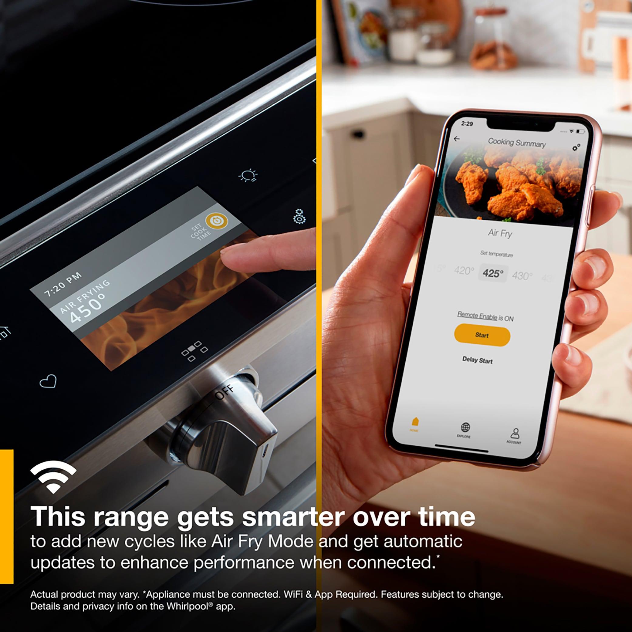 WHIRLPOOL WEE750H0HV slide in electric range