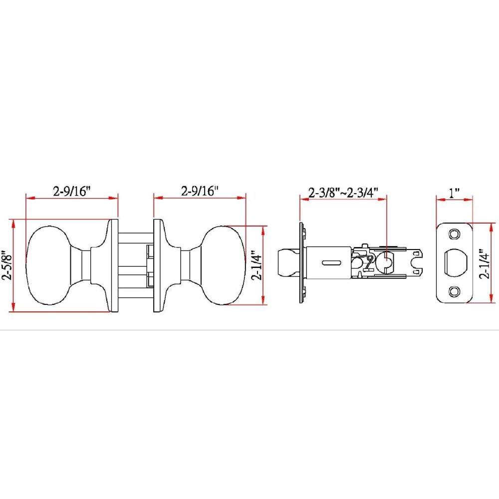 Design House 753301 Cambridge 2-Way Adjustable Passage Door Knob, Satin Nickel