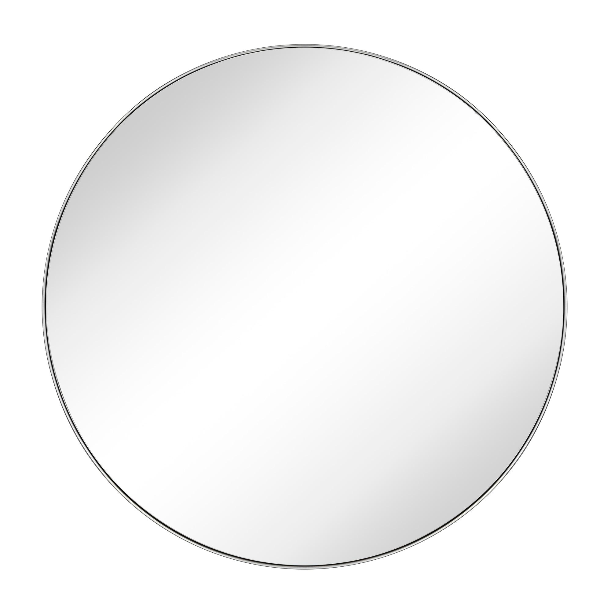 TEHOME Yolanta 30 in. W x 30 in. H Circular Round Stainless Steel Framed Wall Mounted Bathroom Vanity Mirror in Brushed Nickel