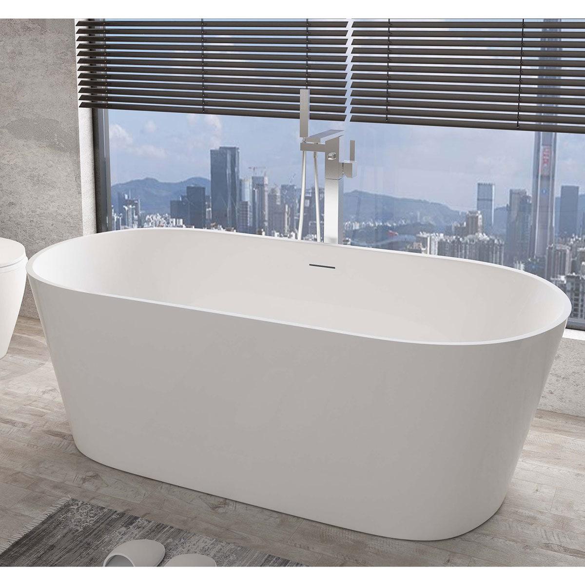 Contemporary-Modern 67'' x 32'' Freestanding Soaking Acrylic Bathtub