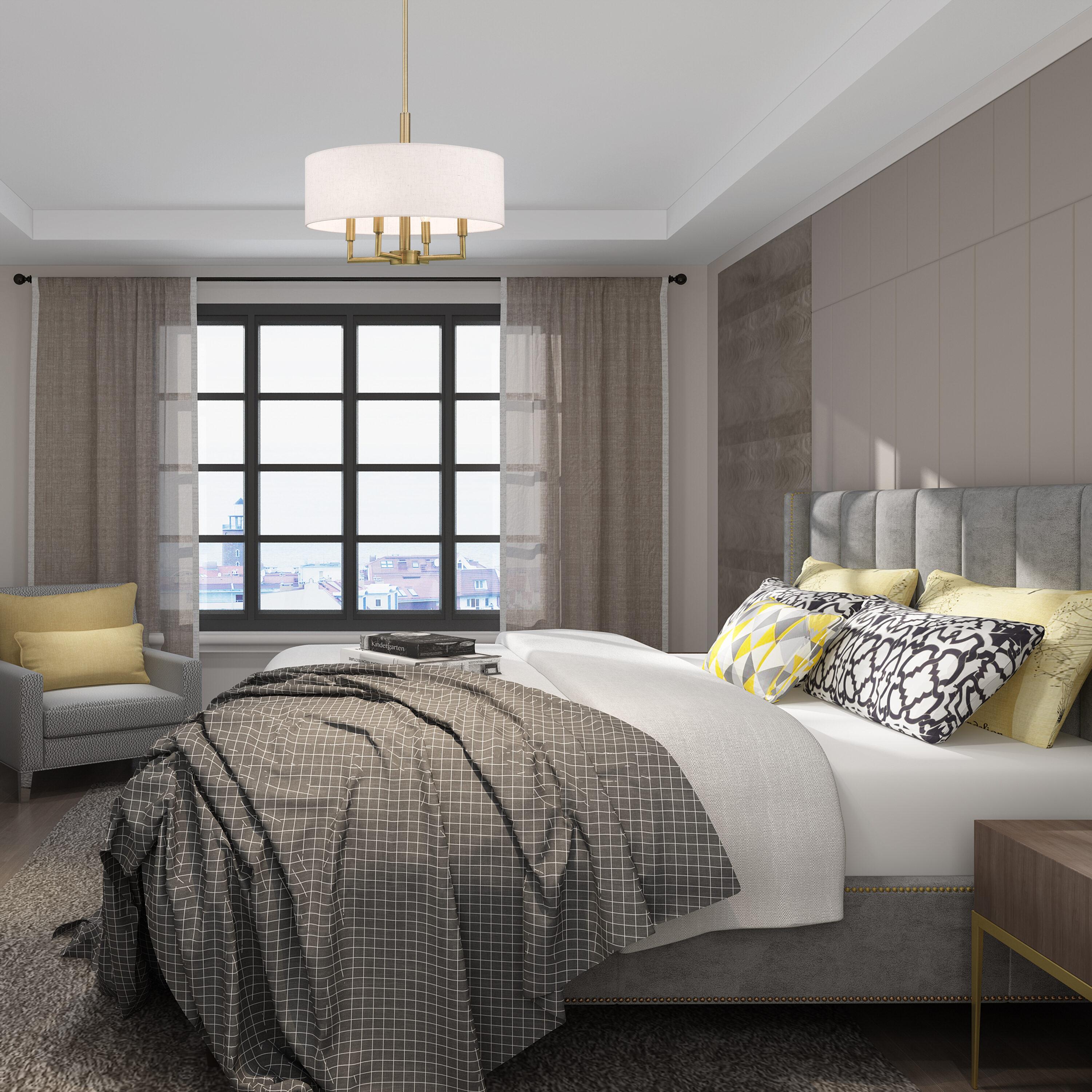 Livex Lighting Meridian 4 - Light Chandelier in  Antique Brass
