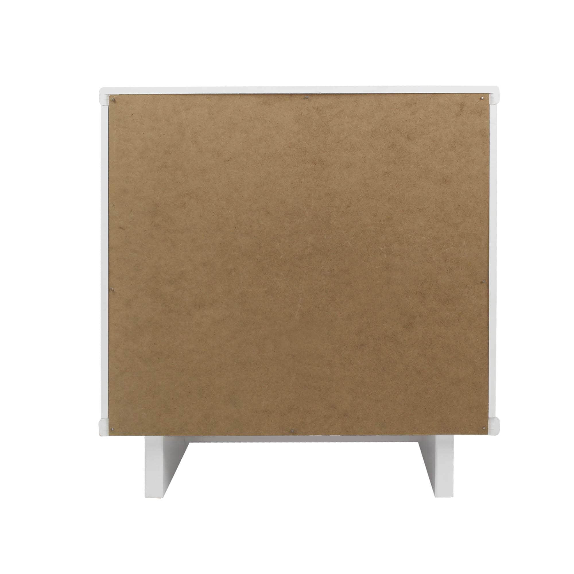 Manhattan Comfort Set of 2 Granville 2 Drawer Nightstands White: Modern Style, Pine Frame, Metal Glides, Includes Anti-Tip Hardware