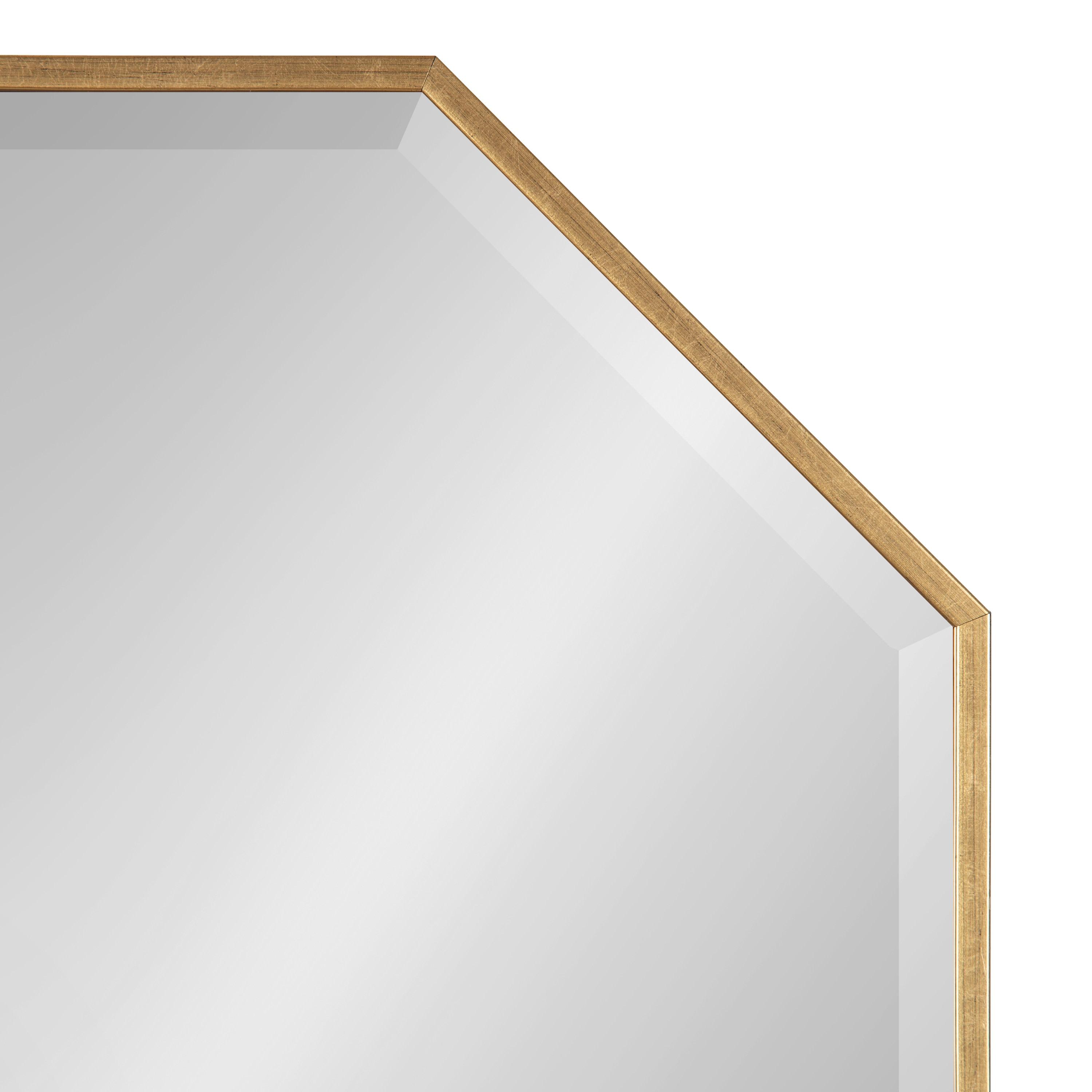 18" x 18" Rhodes Octagon Wall Mirror Gold - Kate & Laurel All Things Decor: Modern Style, No Assembly, Plastic Frame