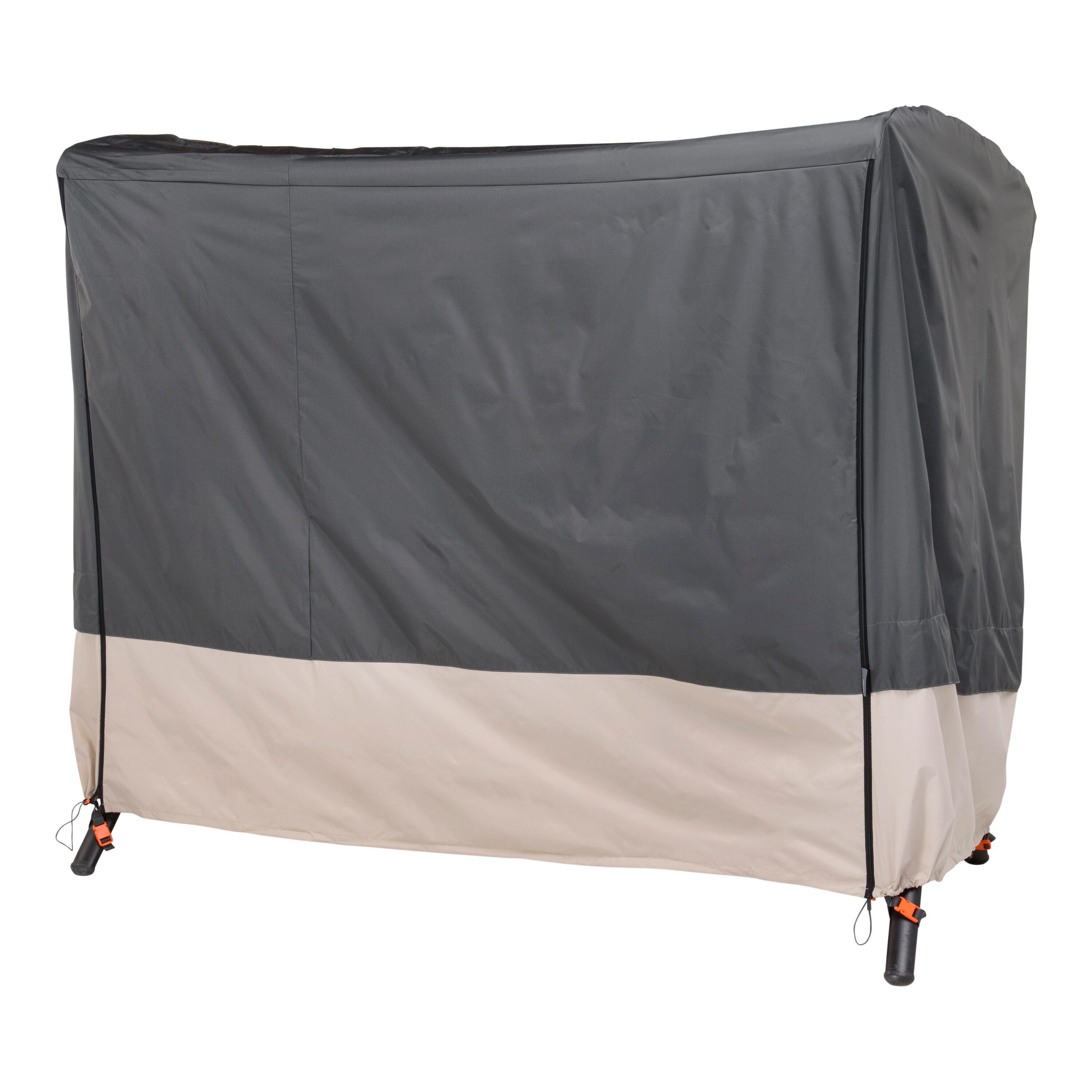 Gray Two-Tone Weather-Resistant Patio Swing Cover, 81"L x 52"W x 70"H