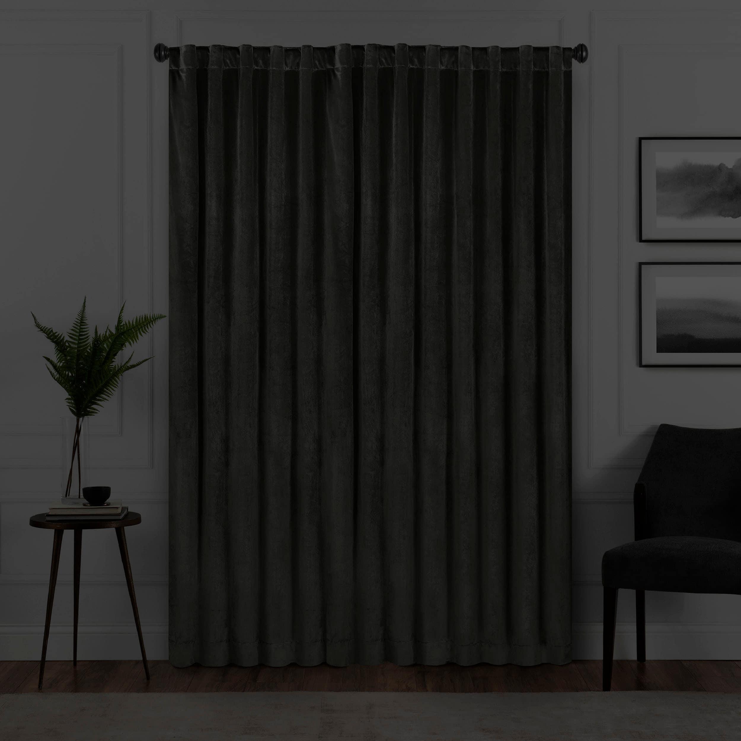 Eclipse 108-Inches Charcoal Blackout Standard lined Rod pocket Single curtain panel