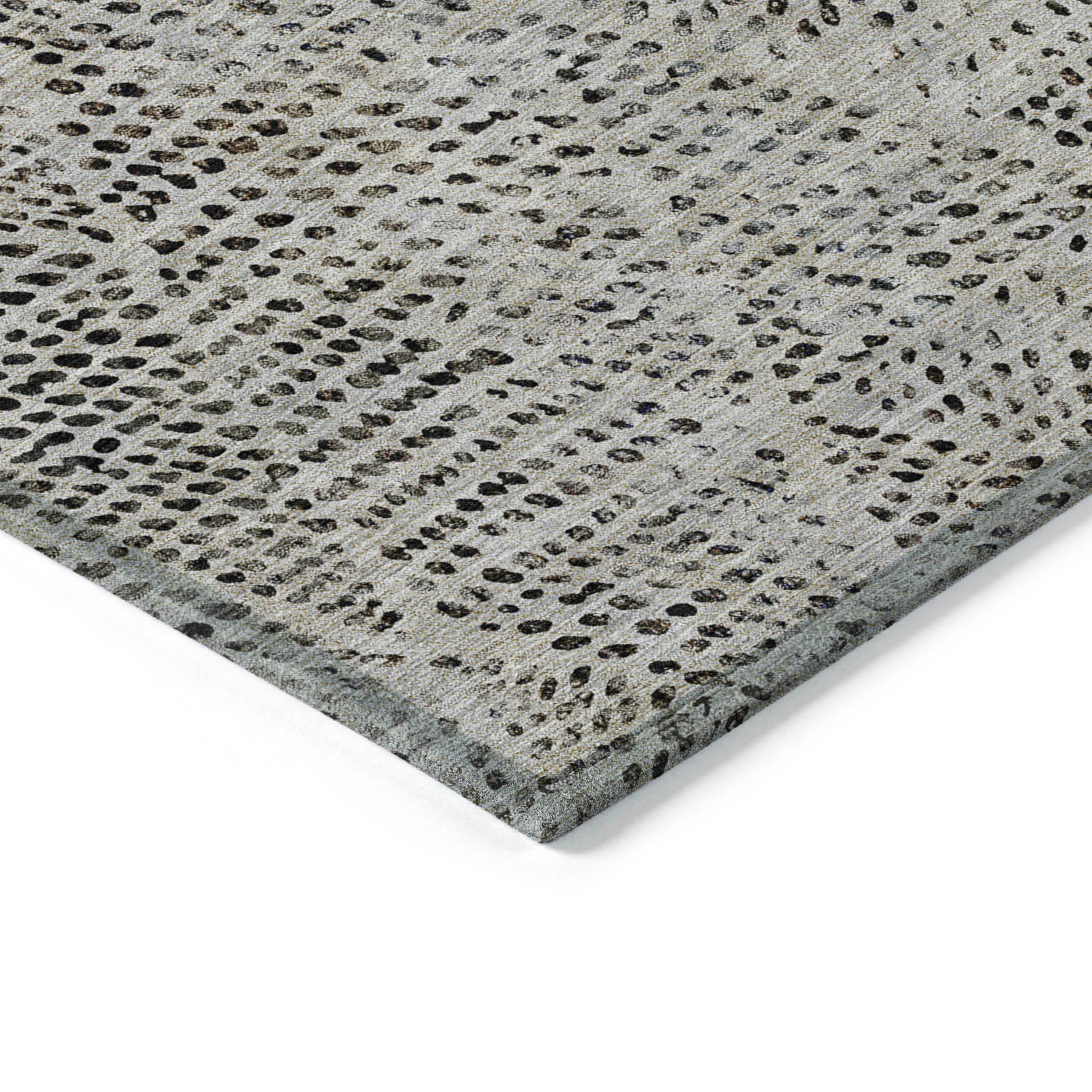 Addison Gray Synthetic Diamond Pattern Machine Washable Runner Rug