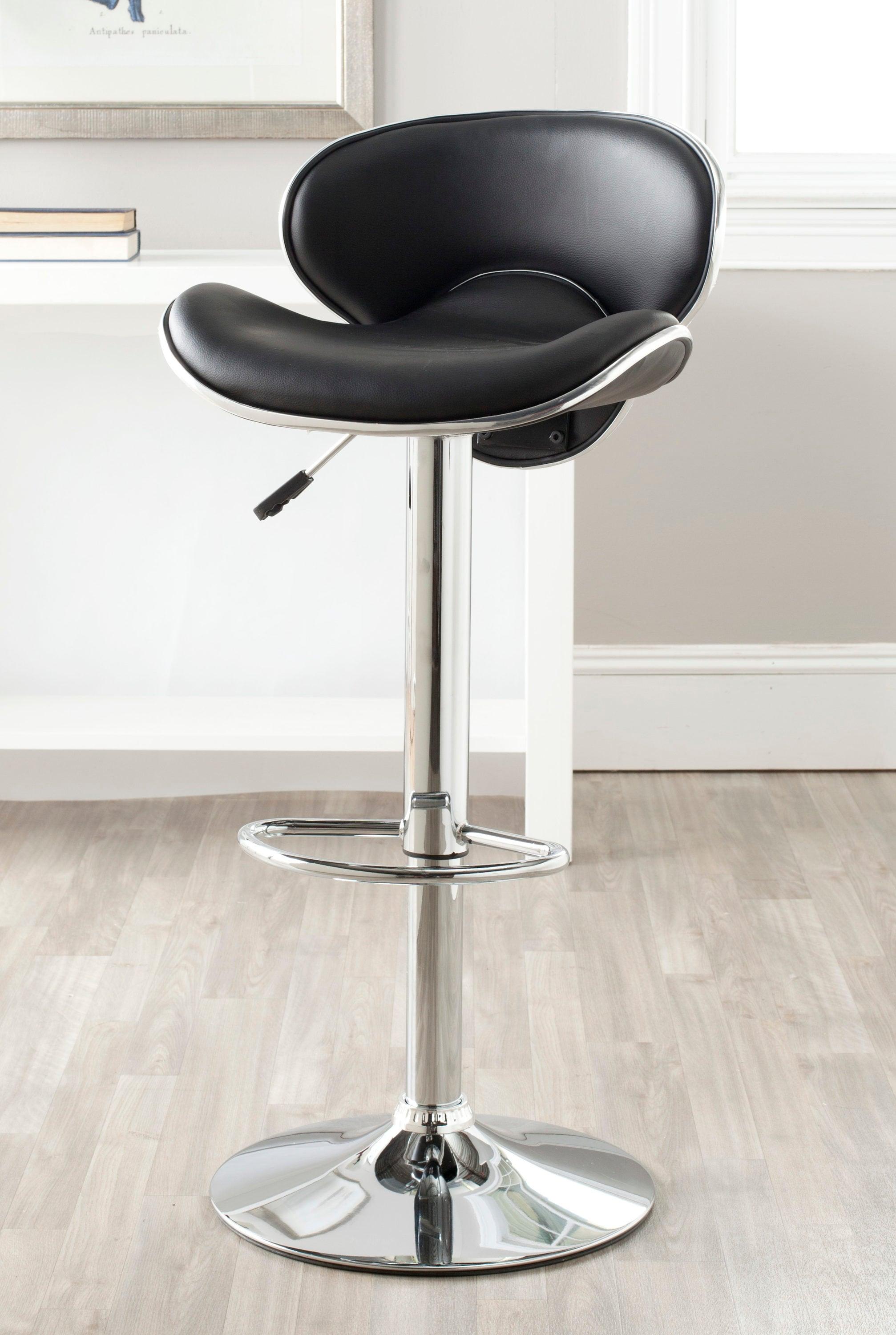 Shambi Swivel Bar Stool - Black - Safavieh