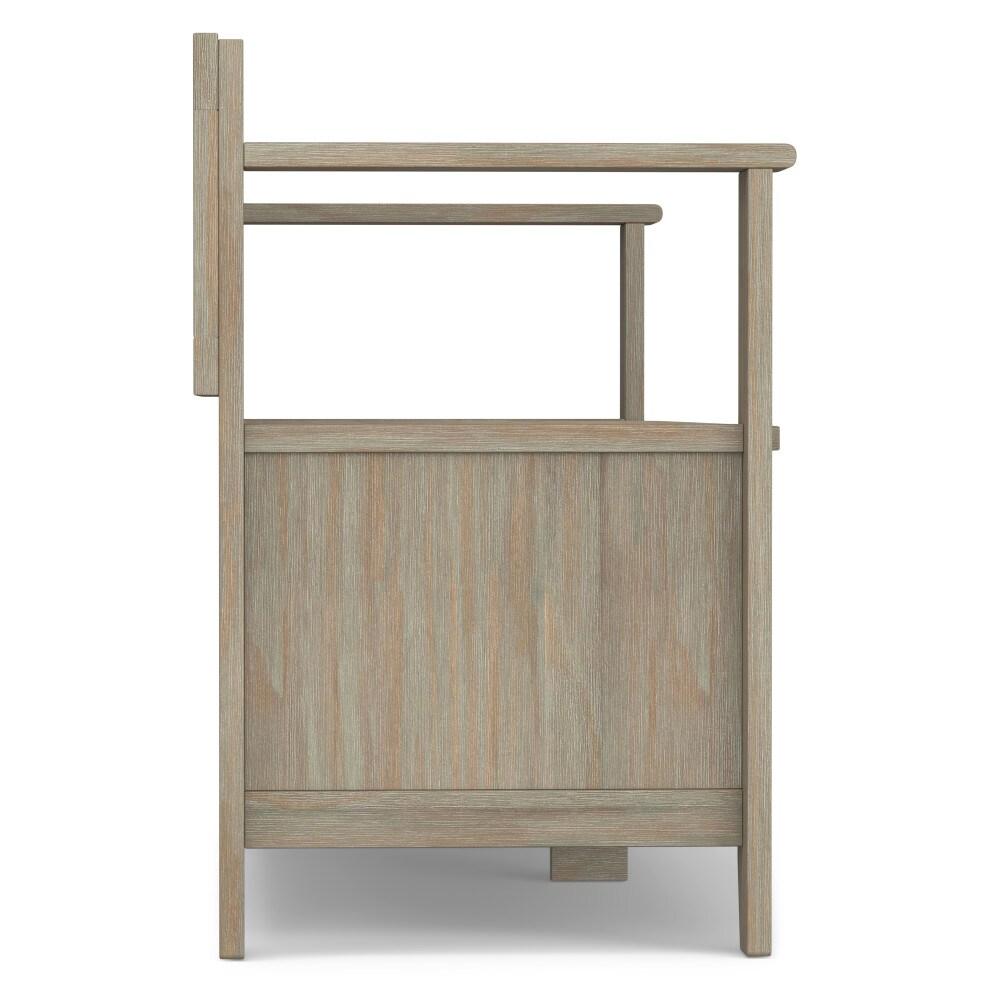 Simpli Home Amherst 48"W Solid Wood Entryway Storage Bench with Lift-Top Lid and Dual Compartments