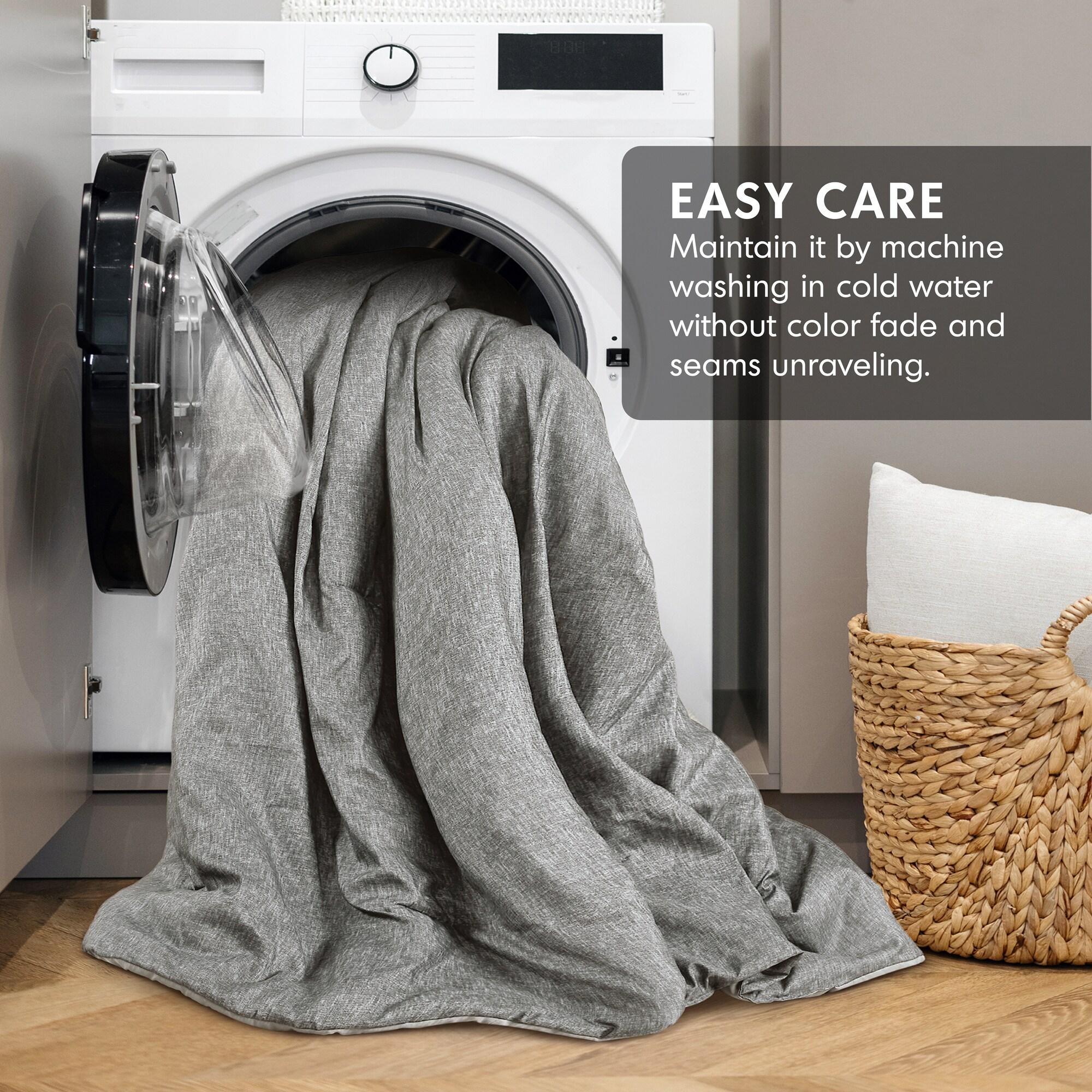 Comfort Spaces Twin Comforter Set - 2pcs (1 Microfiber Comforter & 1sham) Farmhouse Bedding Comforter for All Seasons Boho Bedding Set, Lightweight Solid Bed Comforter Sets, Twin/Twin XL, Grey