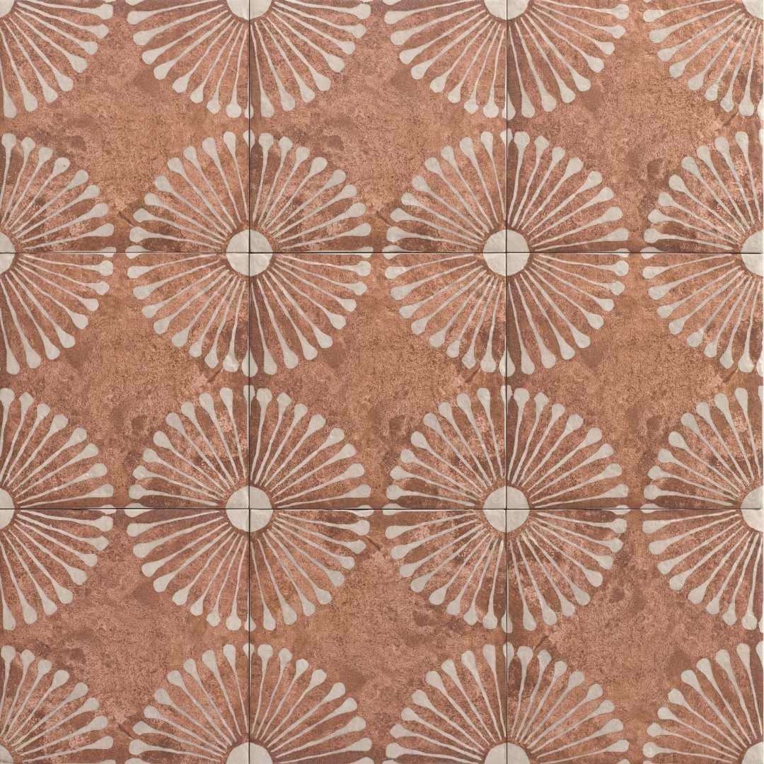 The Tile Life Amanecer 8" x 8" Satin Porcelain Patterned Floor & Wall Tile