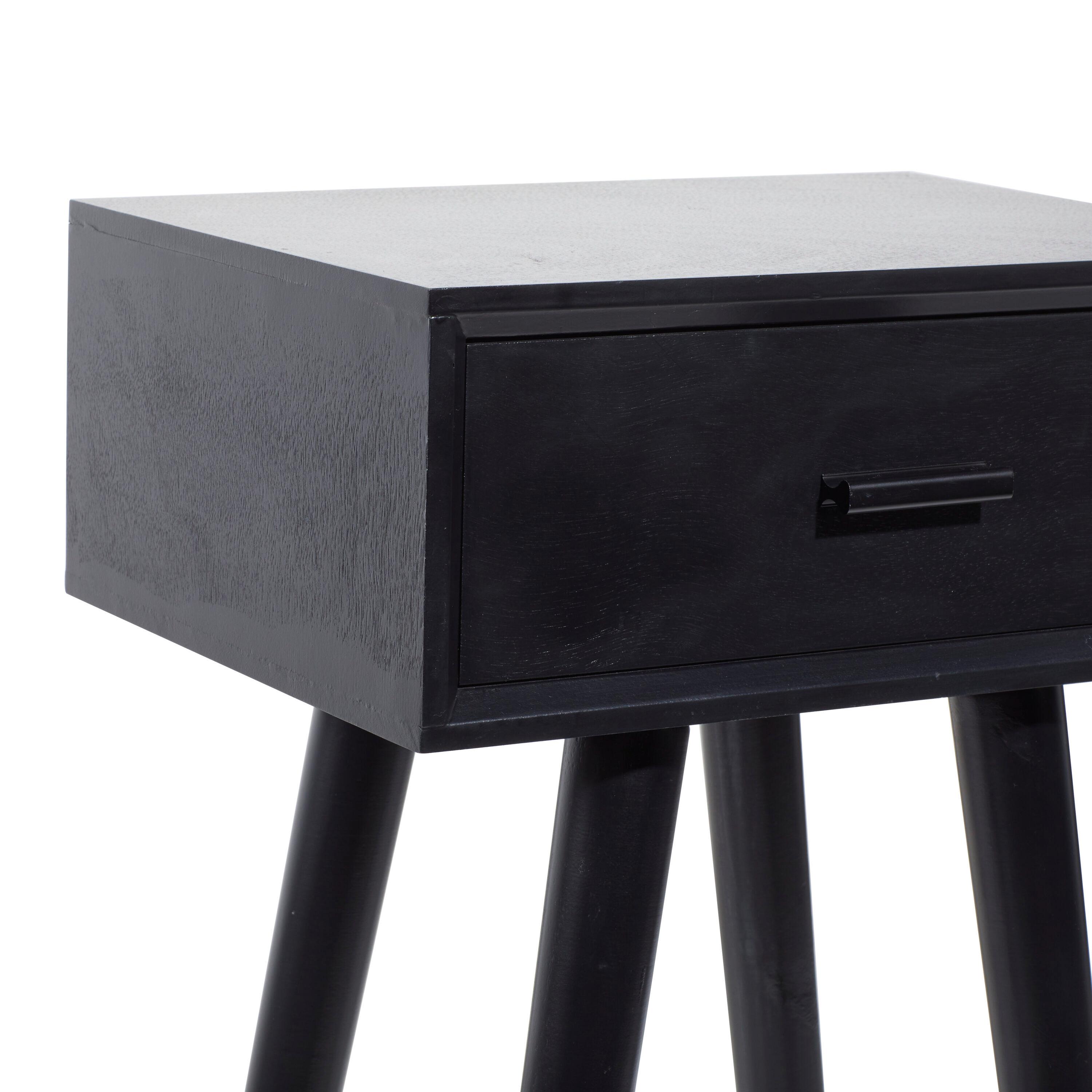 Modern Drawer Wooden Accent Table Black - Olivia & May: Compact Entryway Furniture, Single Storage