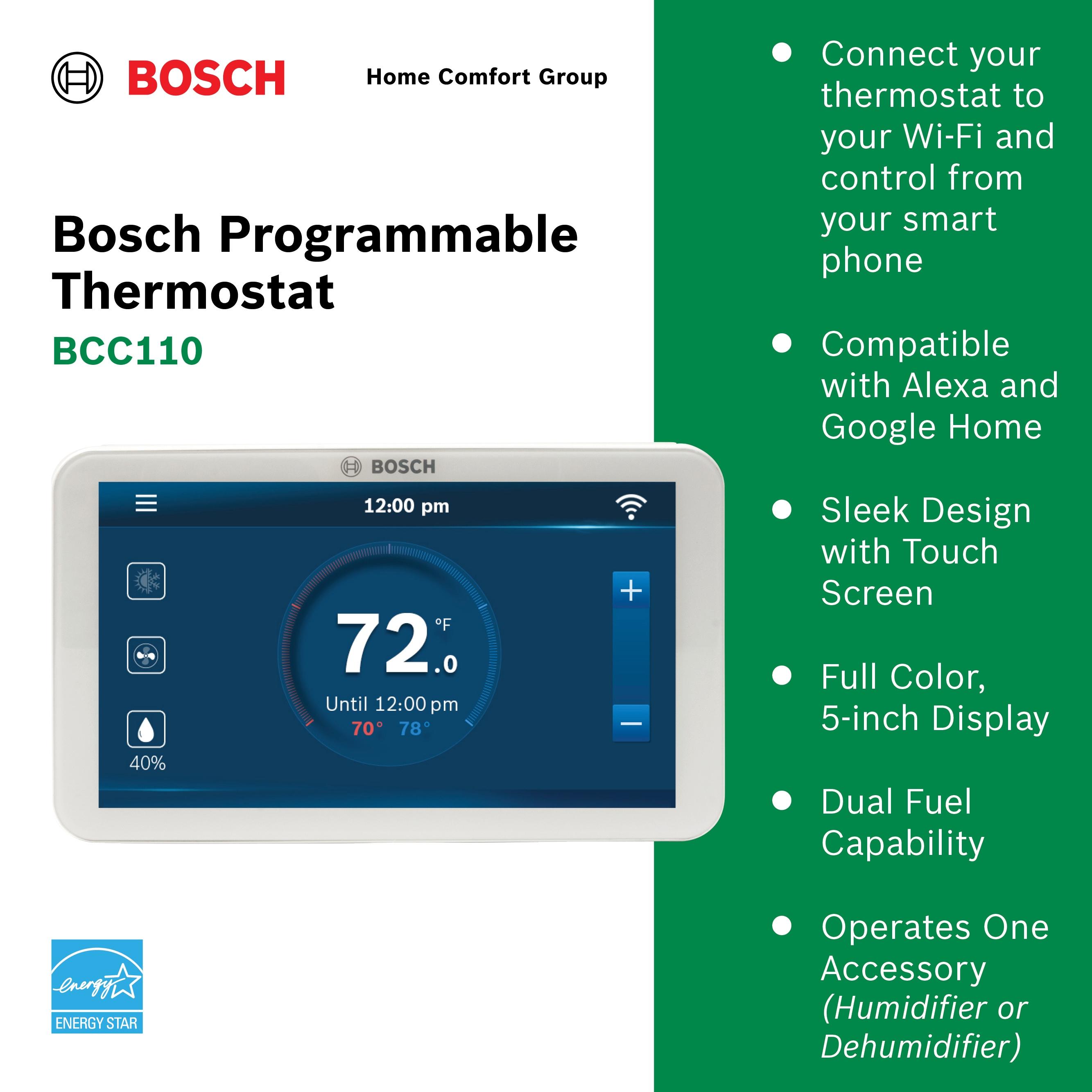 White Digital Touchscreen Programmable Wi-Fi Thermostat