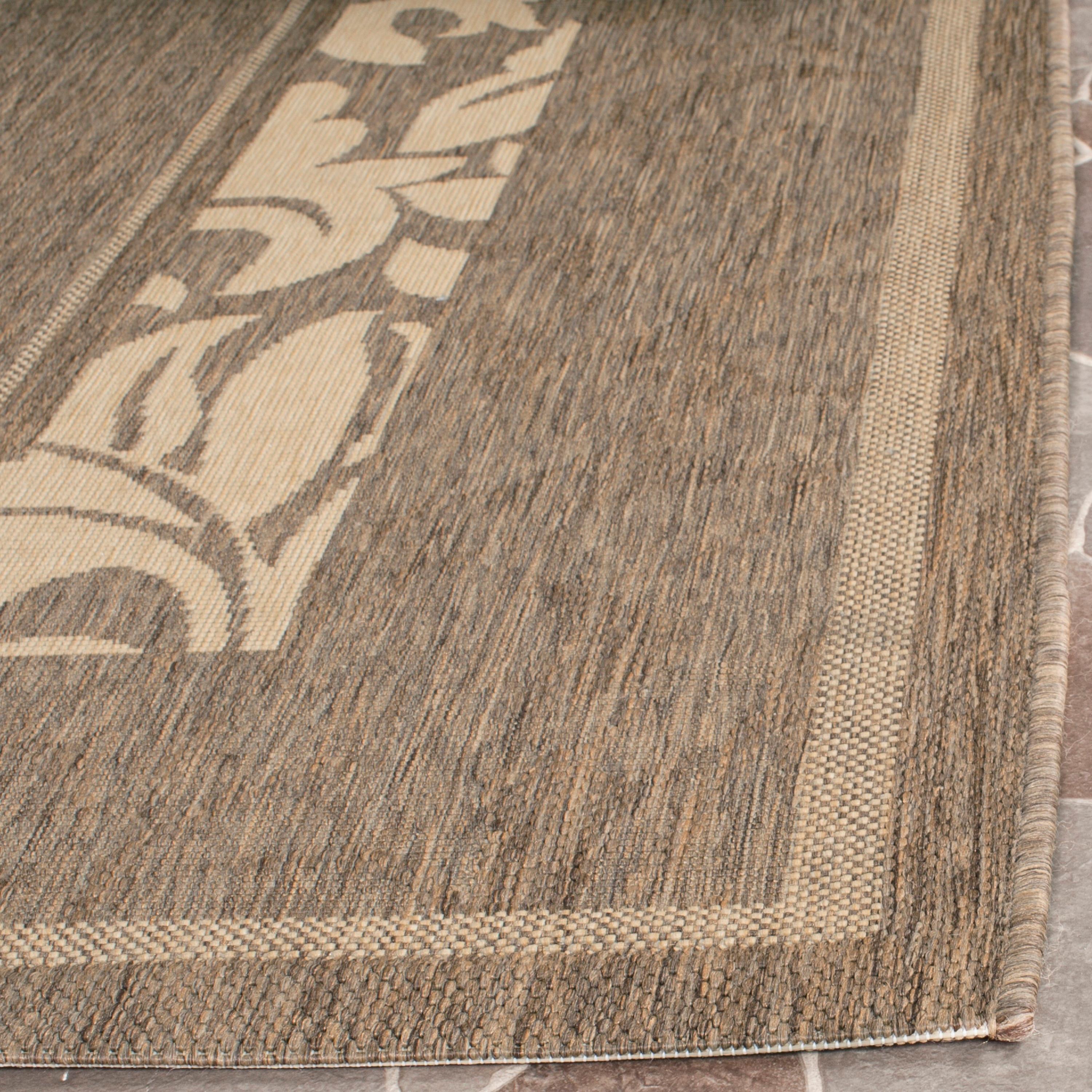 Courtyard CY1704 Power Loomed Indoor and Outdoor Area Rug - Brown/Natural - 6'7"x6'7" - Safavieh