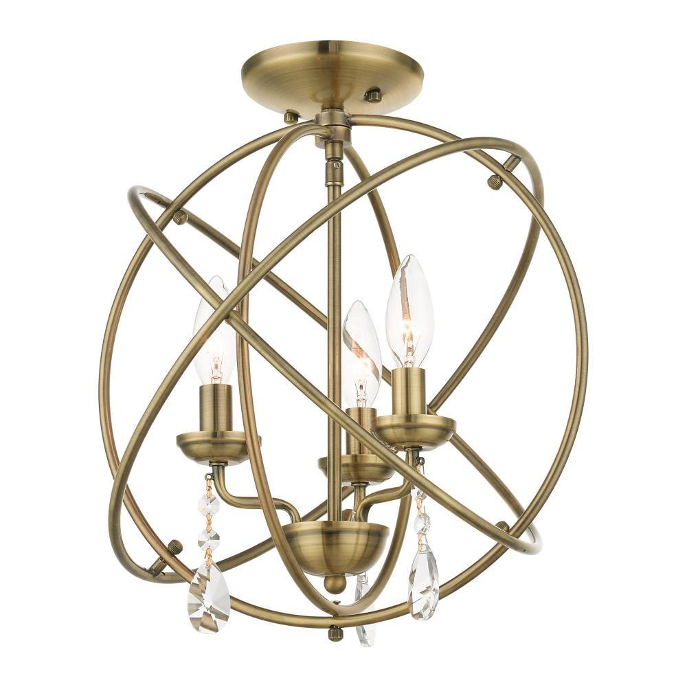 Livex Lighting Aria 3 - Light Chandelier in  Antique Brass