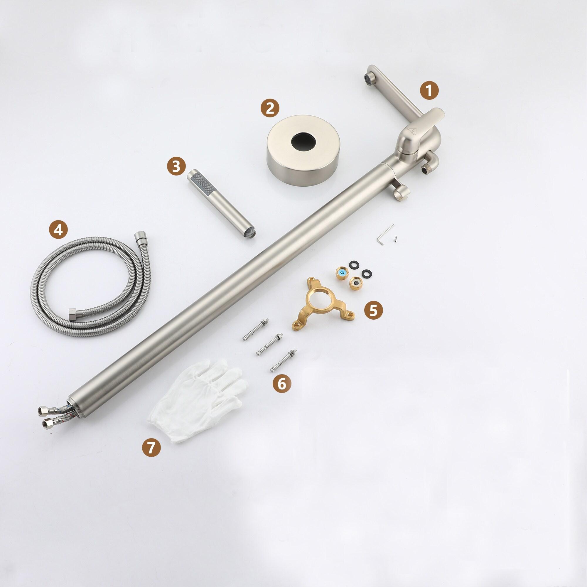 CASAINC KCLT0054-BN Single Handle Freestanding Bathtub Faucet with Diverter and Handshower