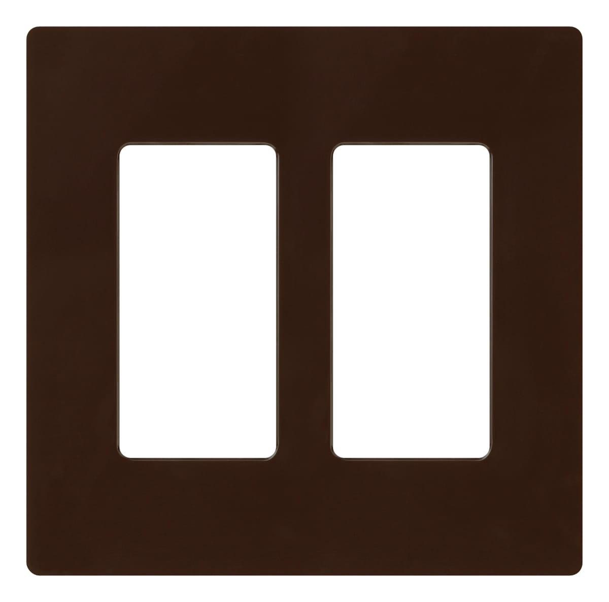 Brown Gloss 2-Gang Screwless Decorator Wallplate