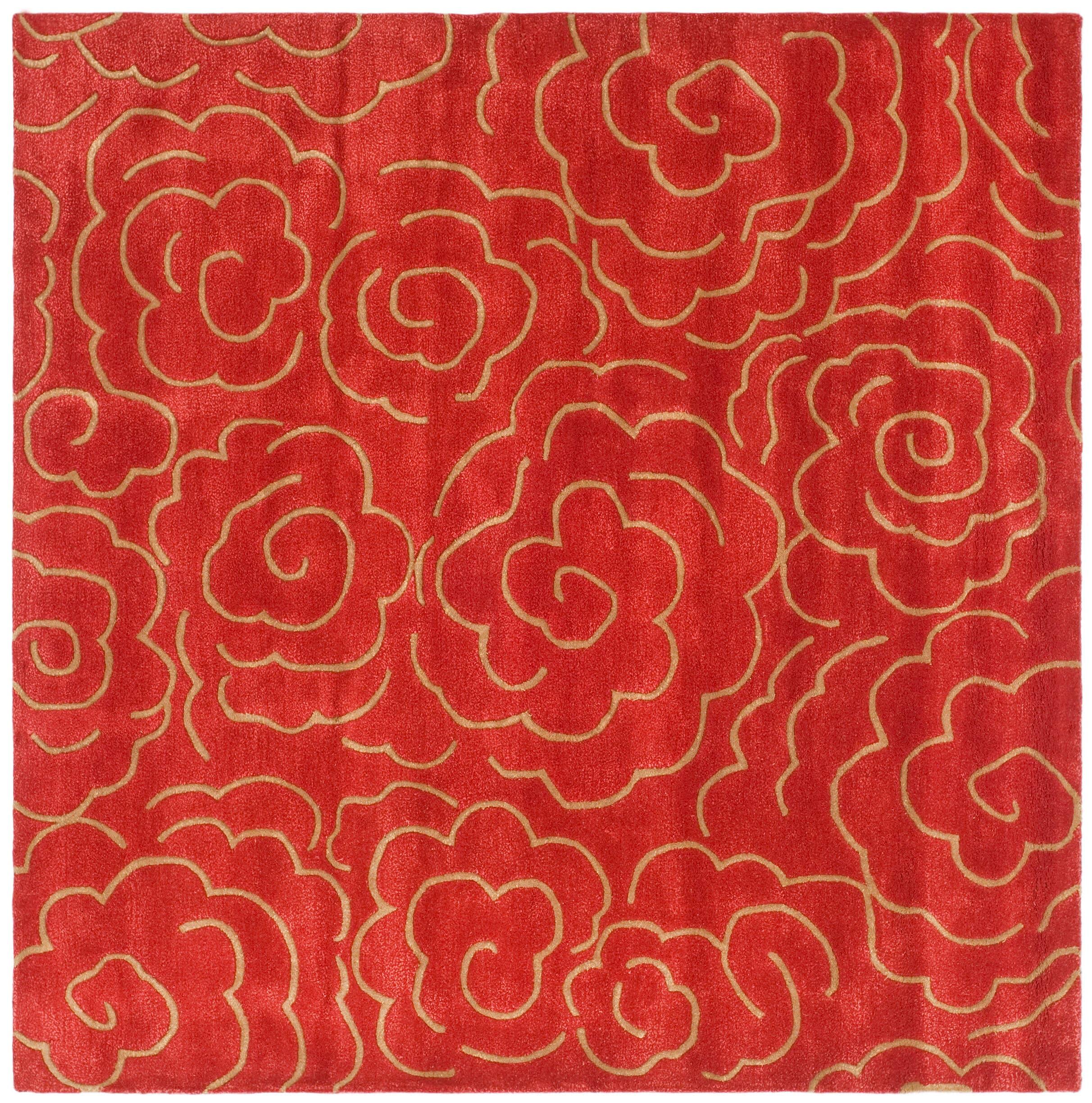 Soho SOH812 Hand Tufted Area Rug - Red - 8'x8' - Safavieh.