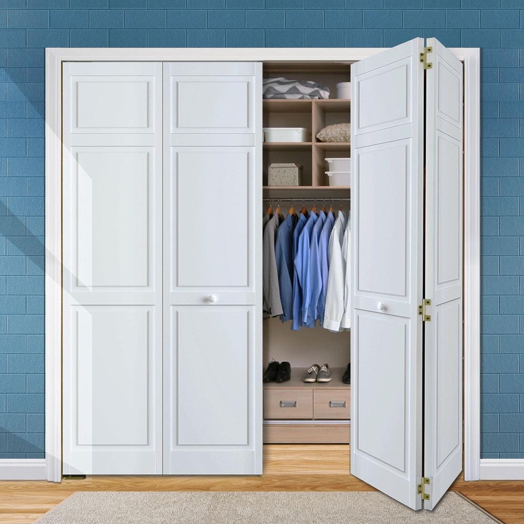 Kimberly Bay Paneled Wood Primed Bi-Fold Door