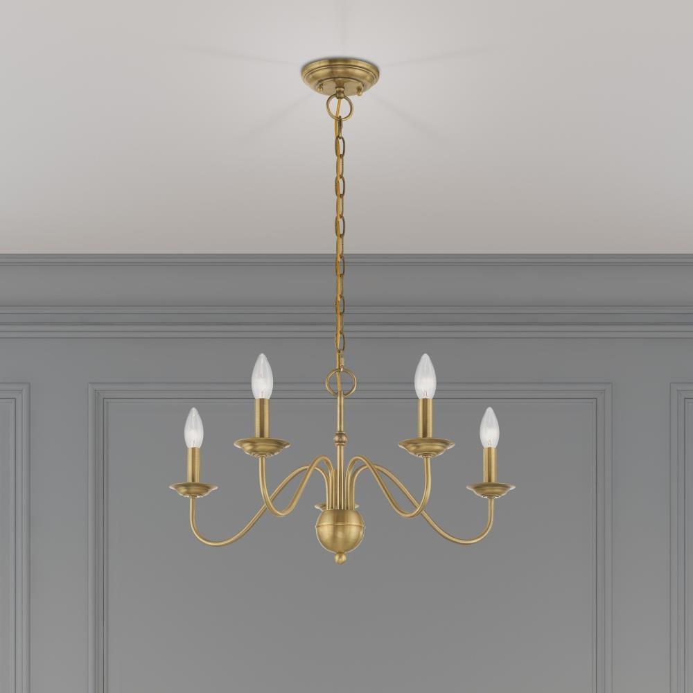 Livex Lighting Windsor 5 - Light Chandelier in  Antique Brass