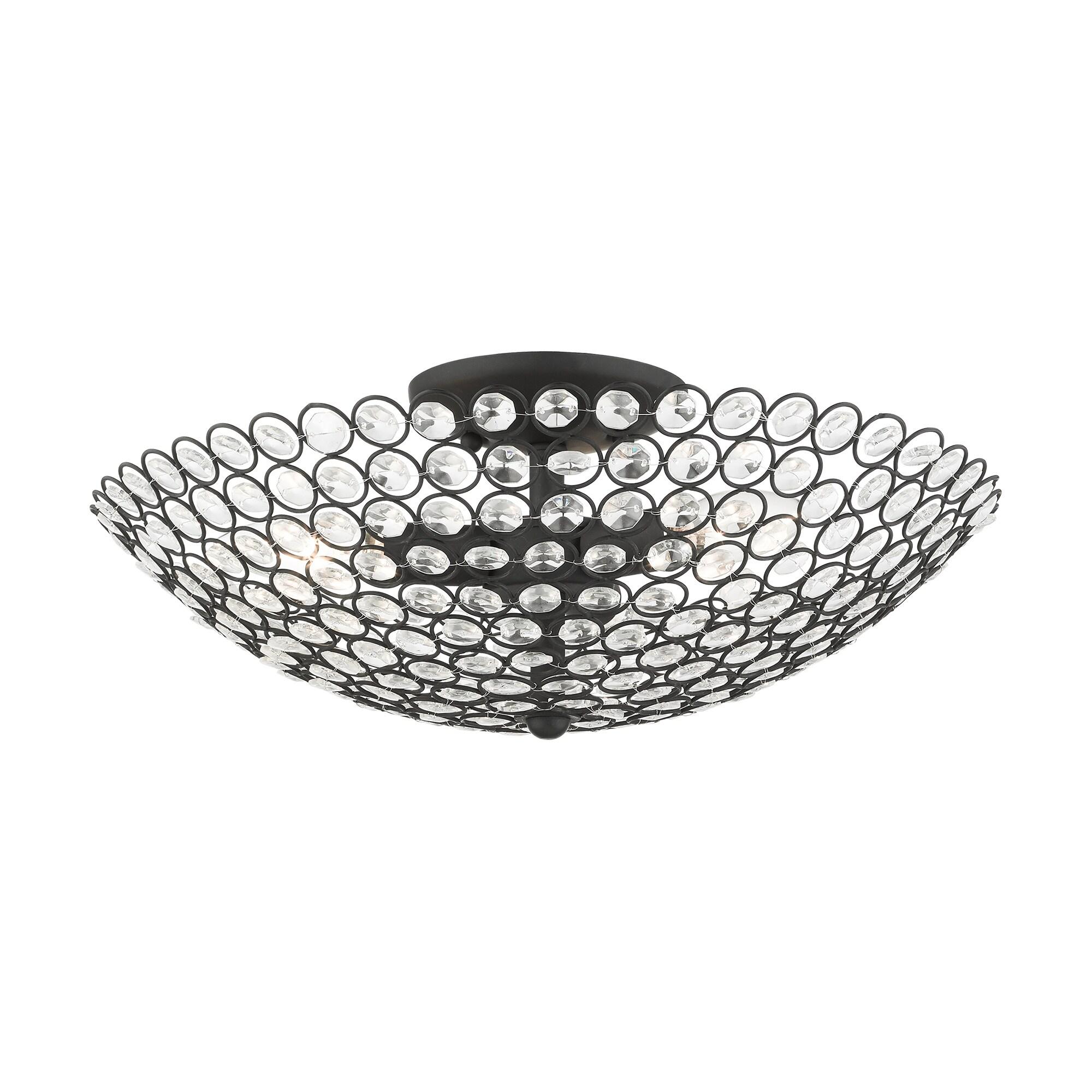 Livex Lighting Cassandra 3 - Light Semi-Flush Mount in  Black