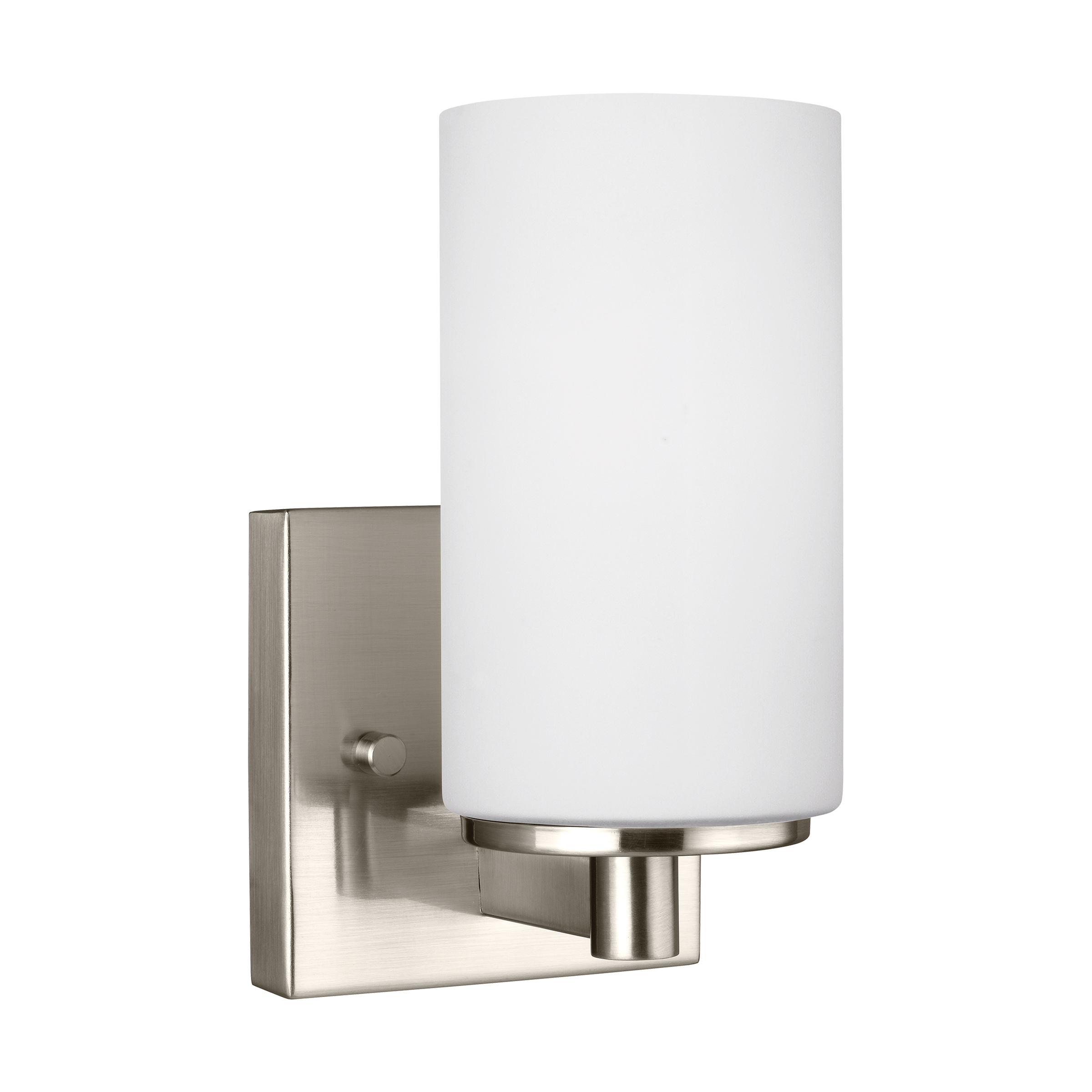 Brushed Nickel 1-Light LED Wall Sconce with Etched Glass Shade