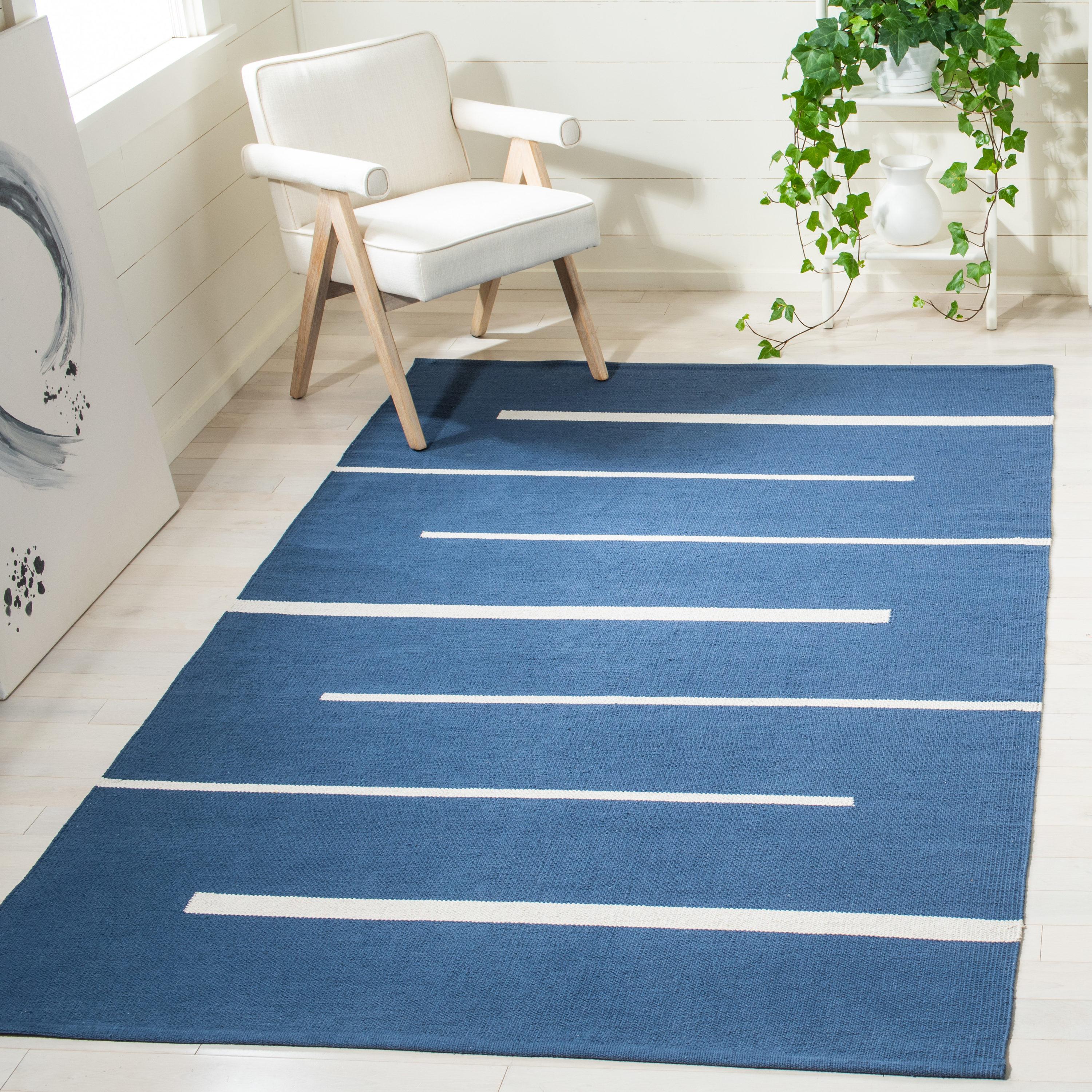 Montauk MTK311 Hand Woven Indoor Area Rug - Navy/Ivory - 6'x6' - Safavieh