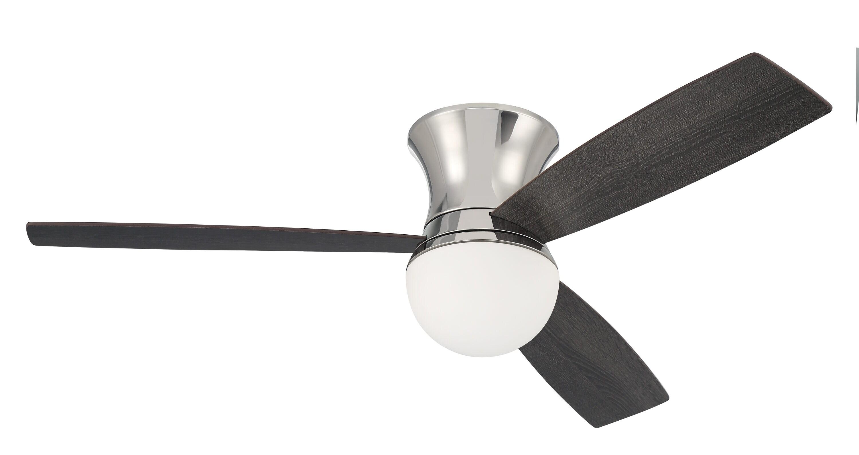 DBK52PLN3-Craftmade Lighting-Daybreak - 3 Blade Flush Mount Ceiling Fan with Light Kit In Contemporary Style-14.09 Inches Tall and 52 Inches