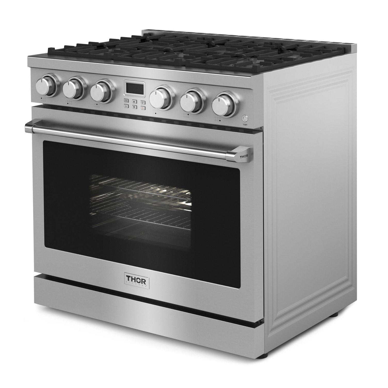 Thor Kitchen Arg36lp A Series 36" Wide 6 Cu. Ft. Free Standing Liquid Propane Range -
