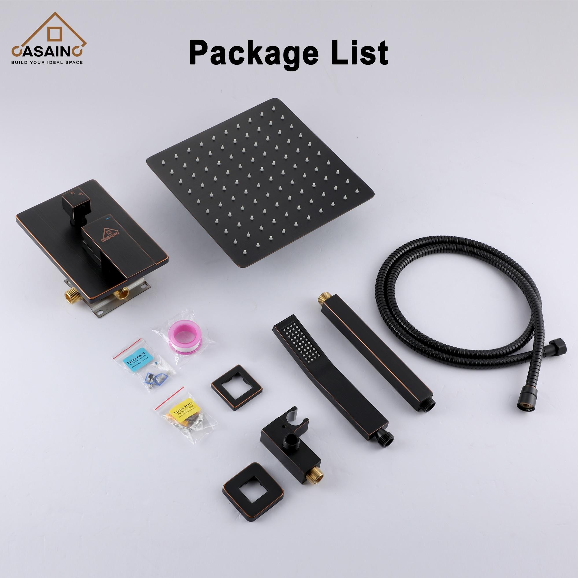 Oil Rubbed Bronze Ceiling-Mount Shower System with Handheld Shower