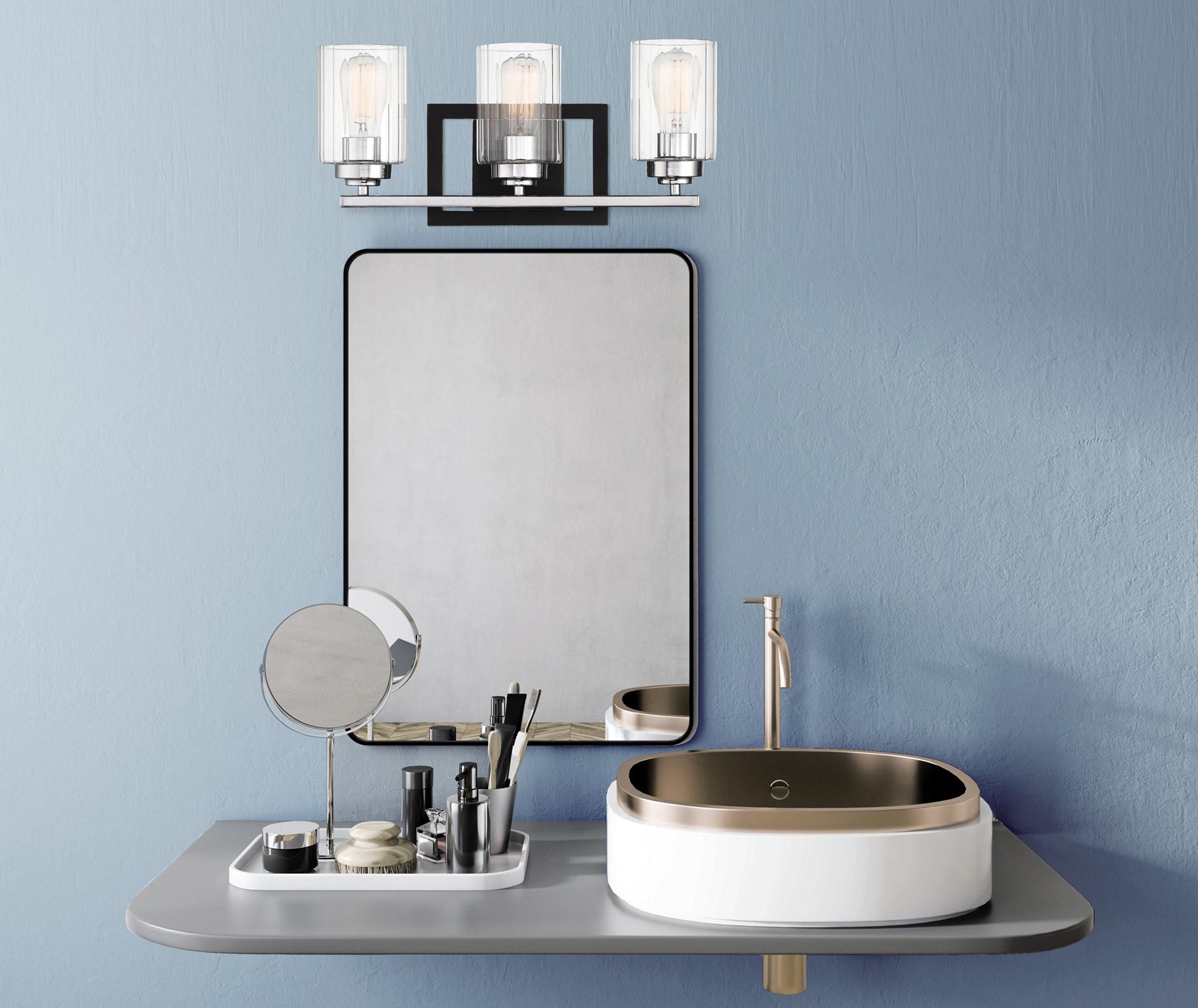 Savoy House Redmond 3 - Light Vanity in  Matte Black/Polished Chrome