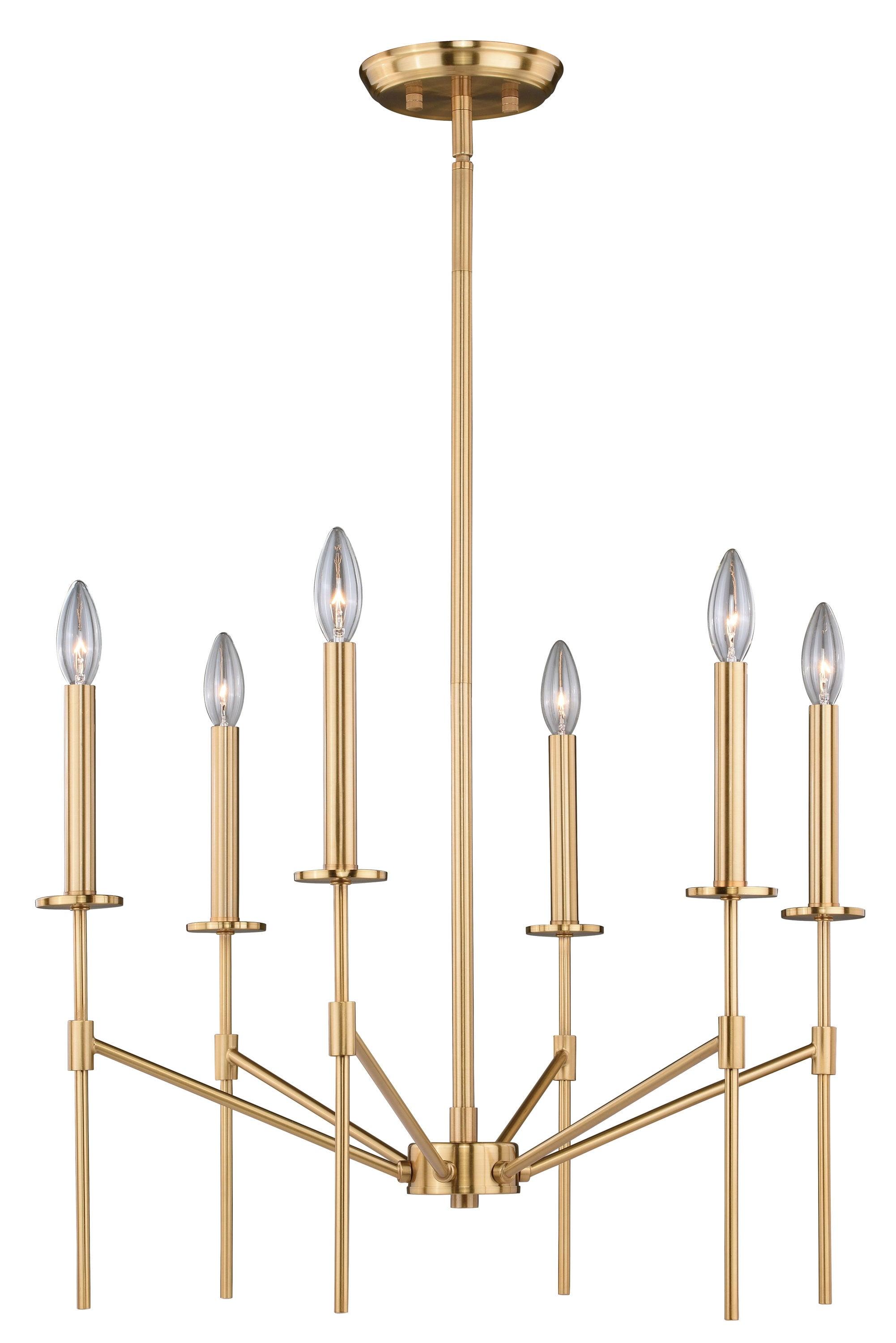 Vaxcel Kedzie 6 - Light Chandelier in  Natural Brass