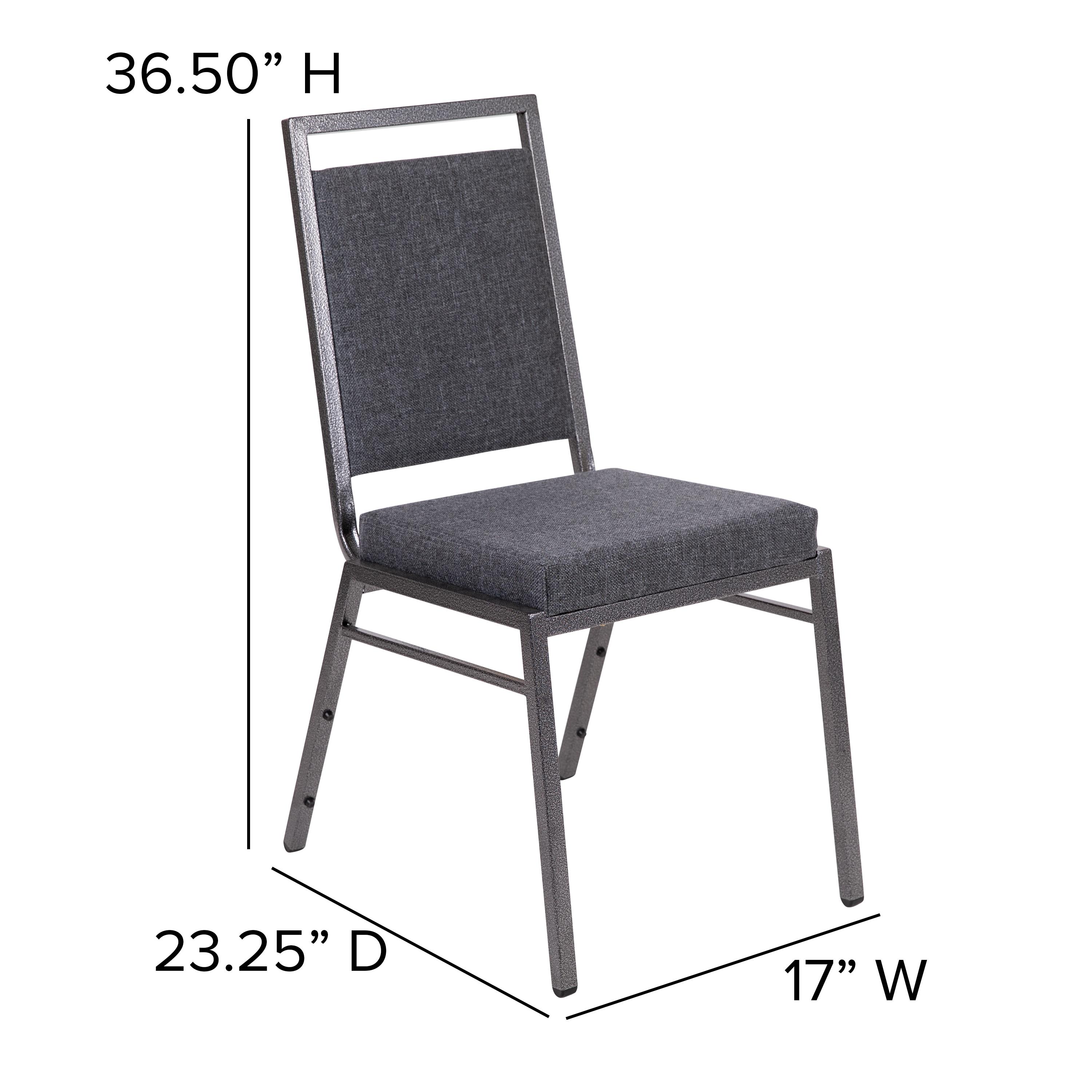 Columbus Square Back Stacking Banquet Chair with Silvervein Frame