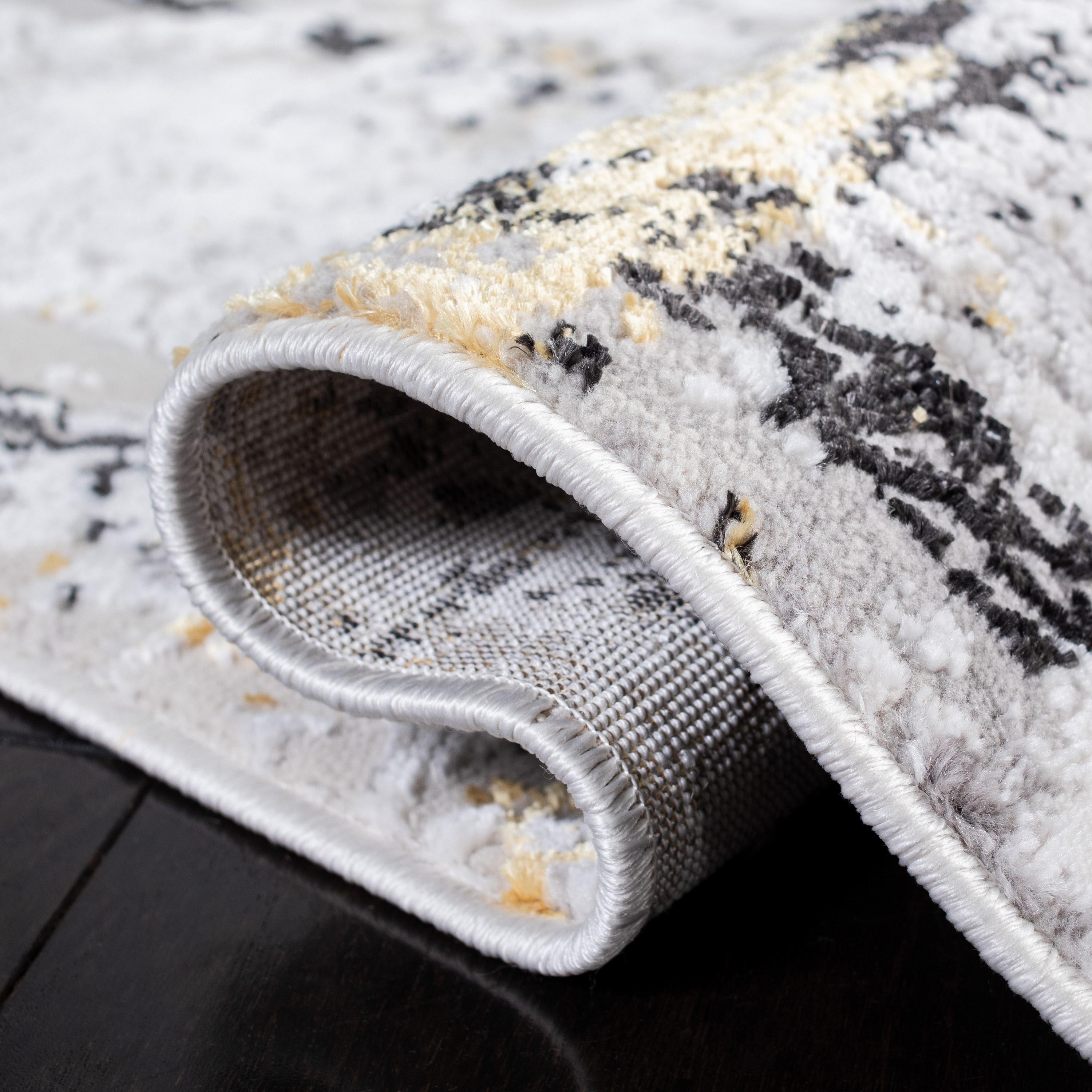 Amelia ALA207 Machine Made Indoor Area Rug - Grey/Gold - 9'x12' - Safavieh