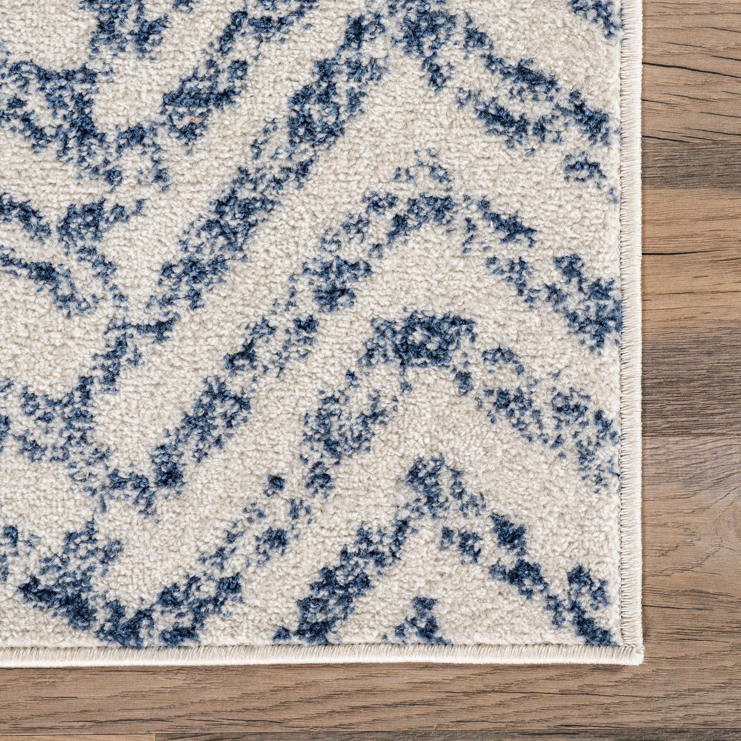 Nuloom Rosanne Chevron 7x9 Indoor Area Rug for Living Room Bedroom Dining Room Kitchen, Blue/Ivory