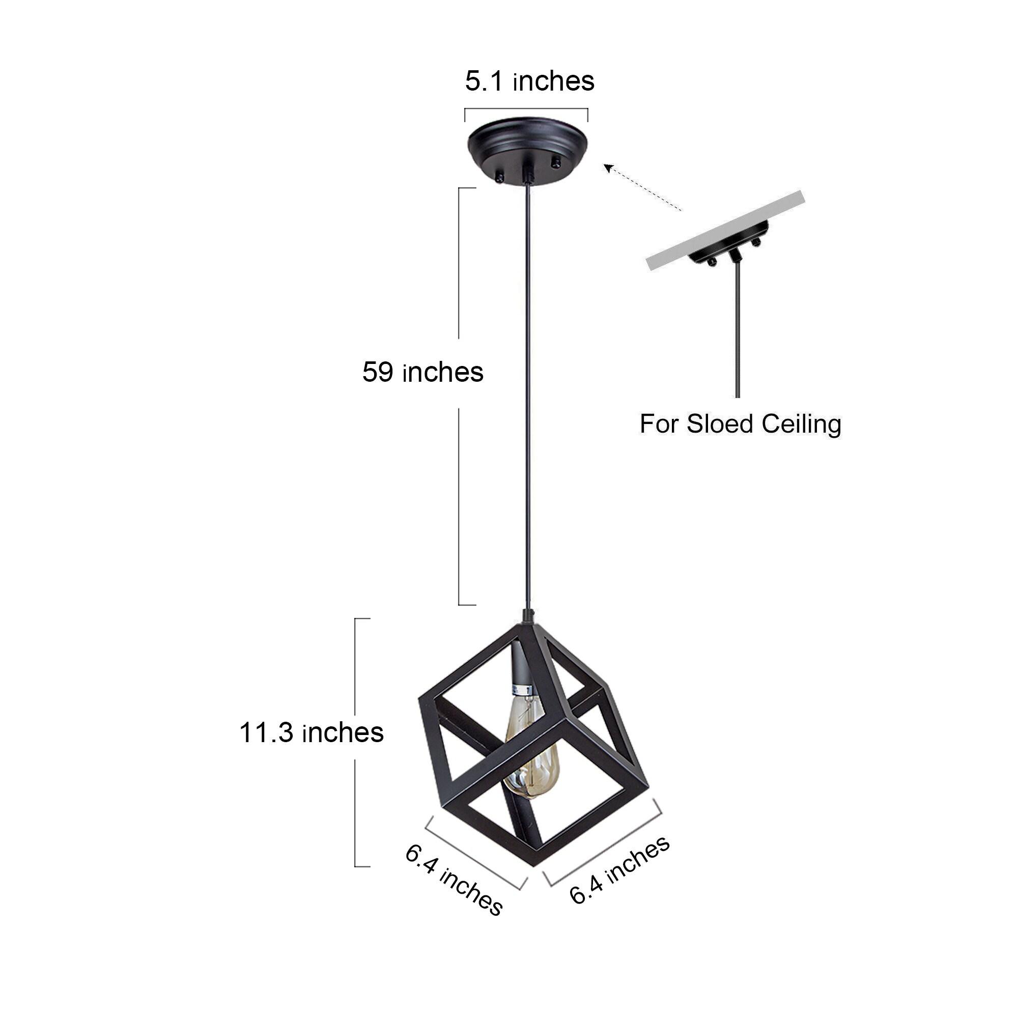 1-Light Matte Black Modern/Contemporary Geometric LED Mini Kitchen Island Light, Kitchen Island Chandeliers Light for Dining Room, Kitchen Island, Bedroom