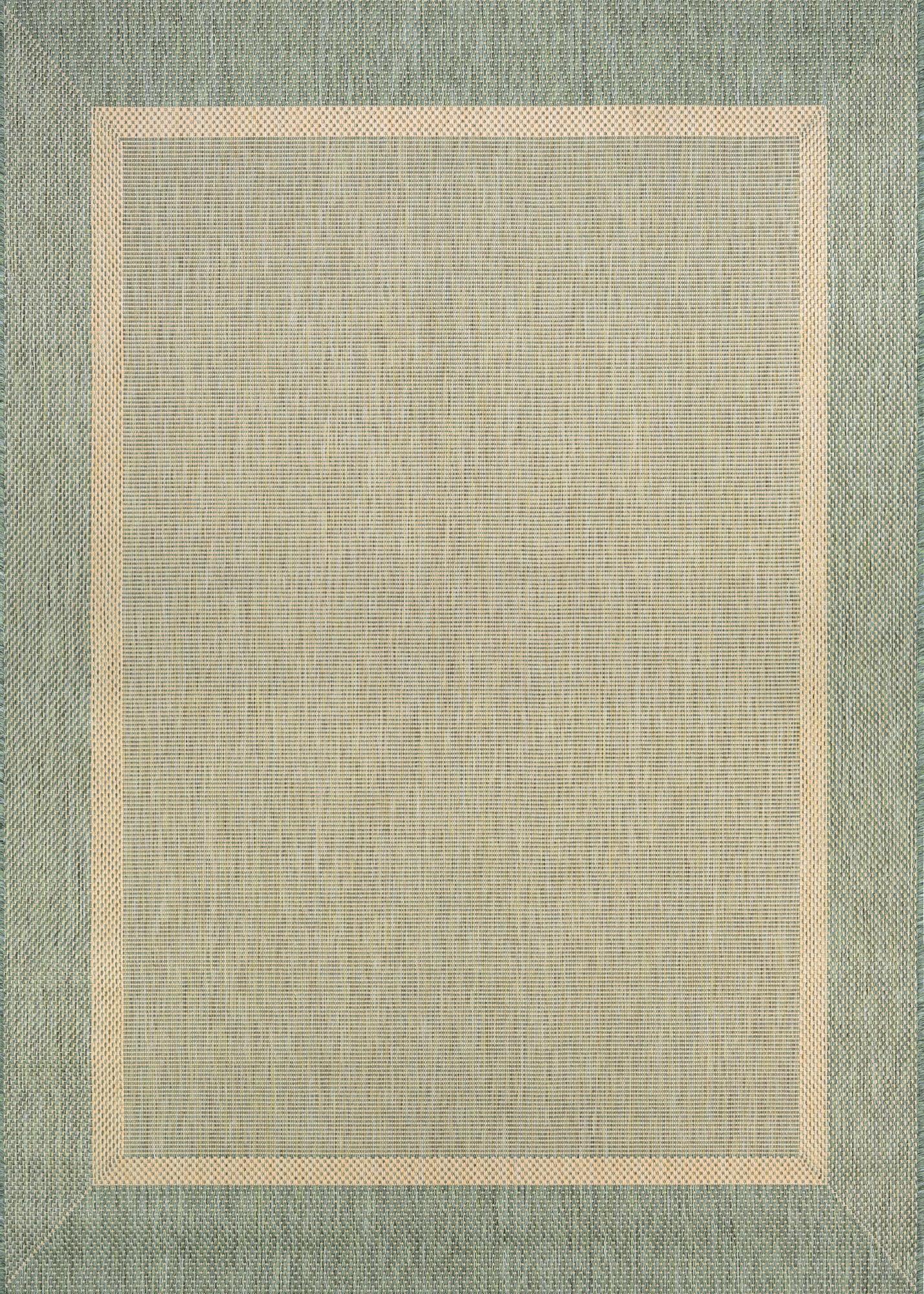 Couristan Recife Stria Texture Indoor/Outdoor Rug, 2' x 3'7", Rectangle, Natural- Green Color, Hose Washable, 5526/1812