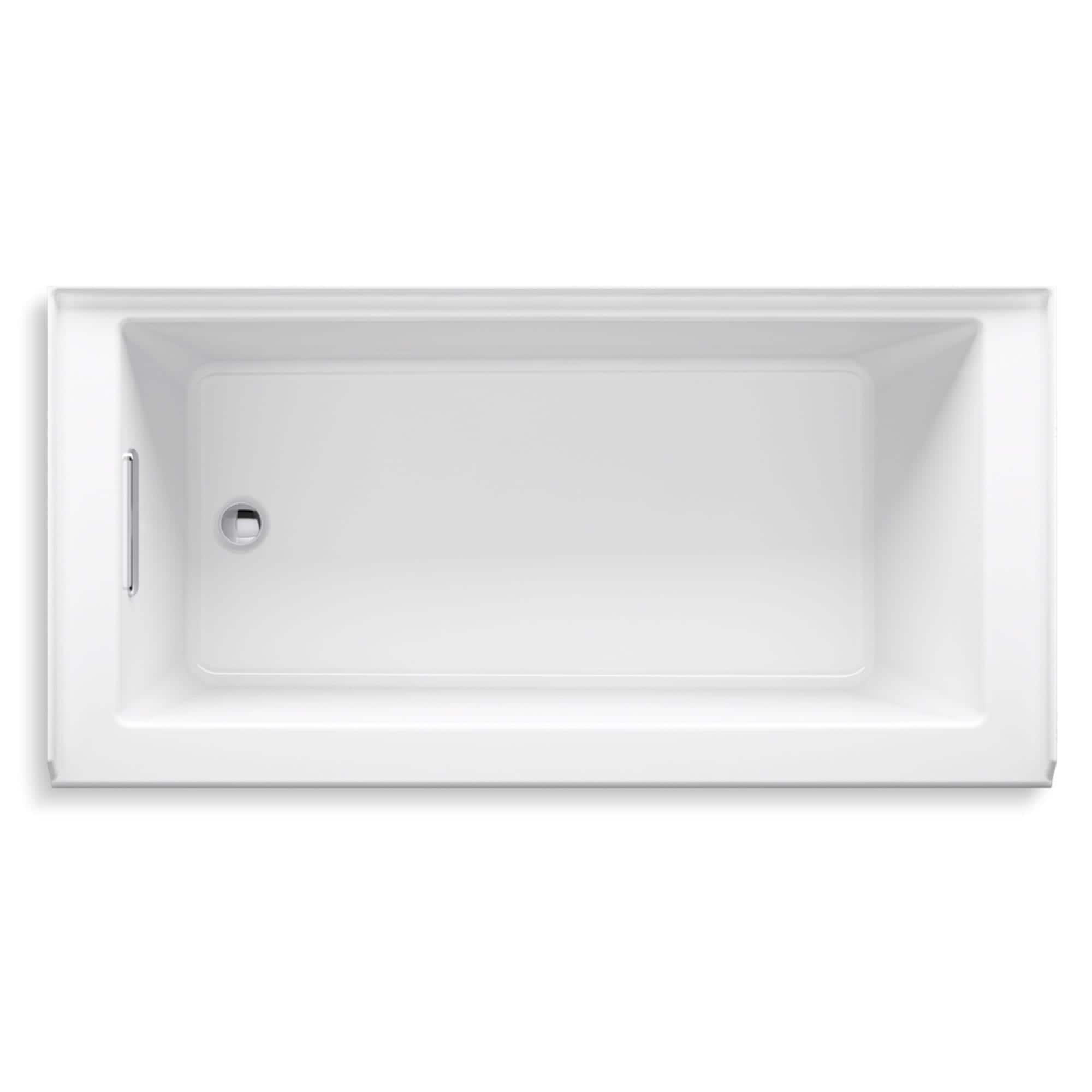 Underscore® 60" x 30" Rectangular Alcove Soaking Bathtub with Slotted Overflow and Integral Apron