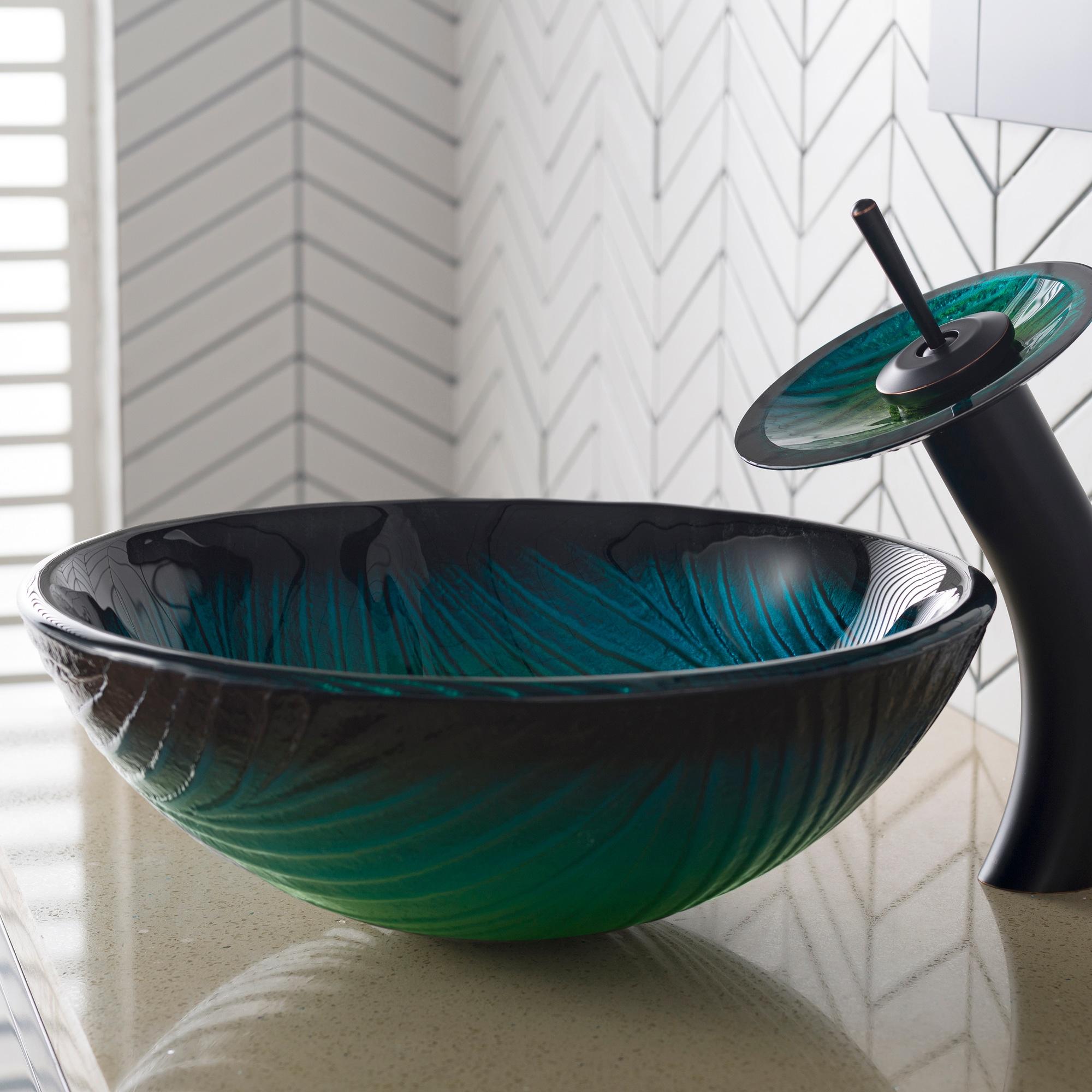 Nei Glass Circular Vessel Bathroom Sink