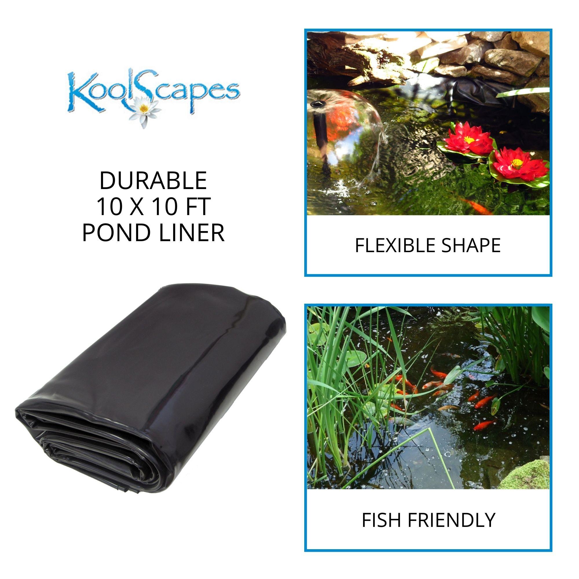 Koolscapes 400 Gal Starter Pond Kit with Fountain, 340 GPH Pump, Liner