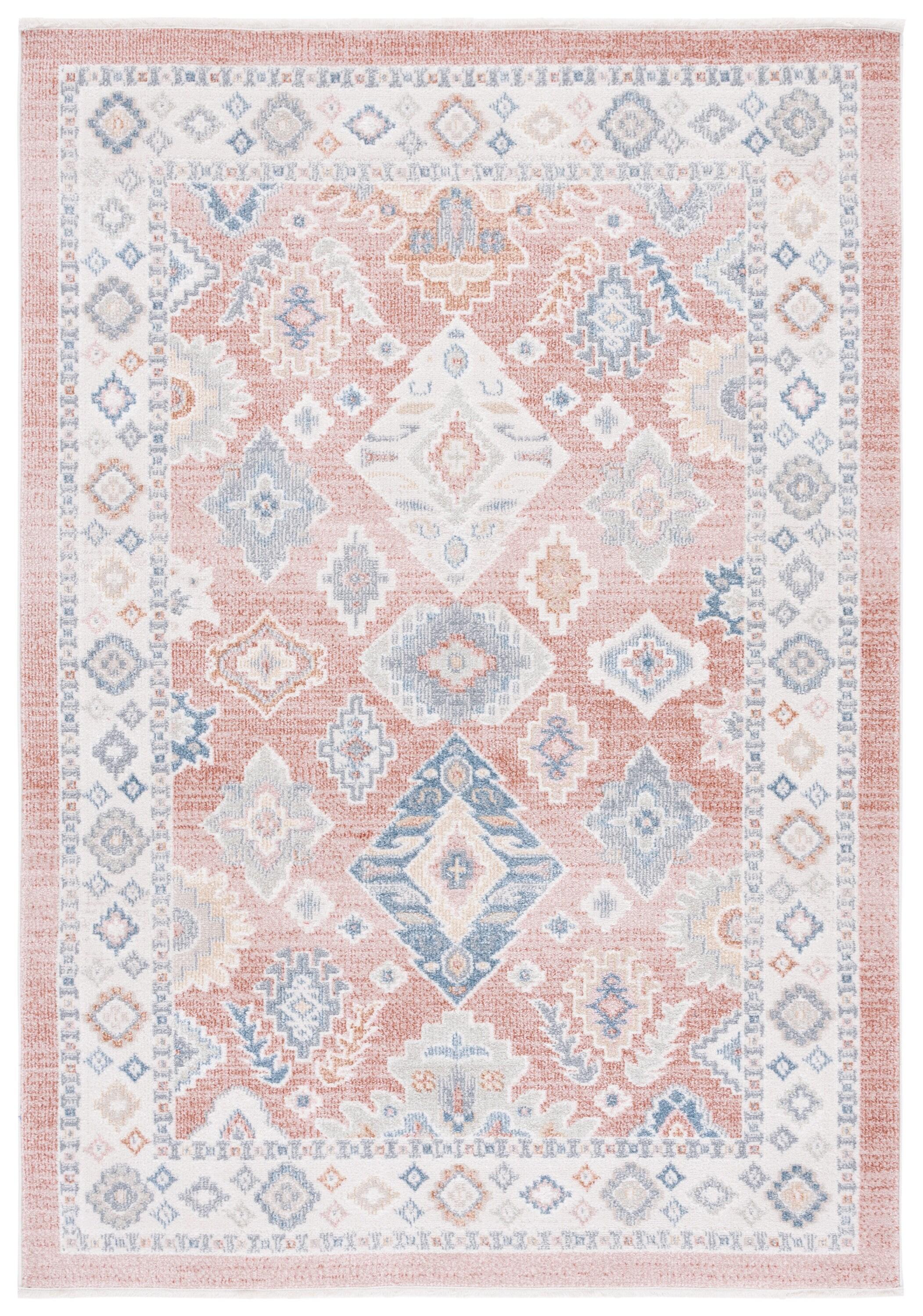 Blair Washable BLR218 Power Loomed Machine Washable Area Rug - Rose/Blue - 8'x10' - Safavieh.