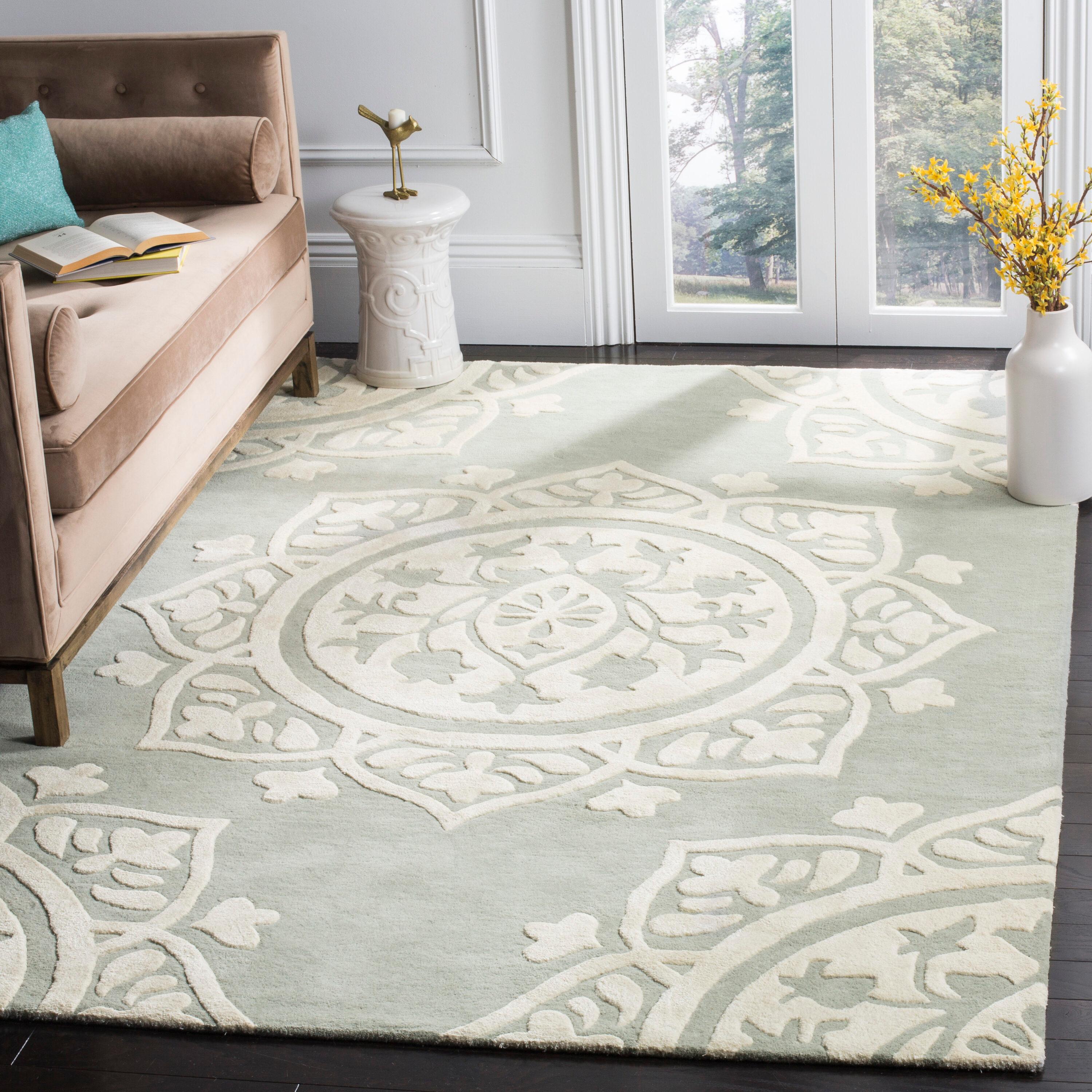 Bella BEL136 Hand Tufted Accent Rug Grey / Ivory 2'-6" X 4' - Safavieh.