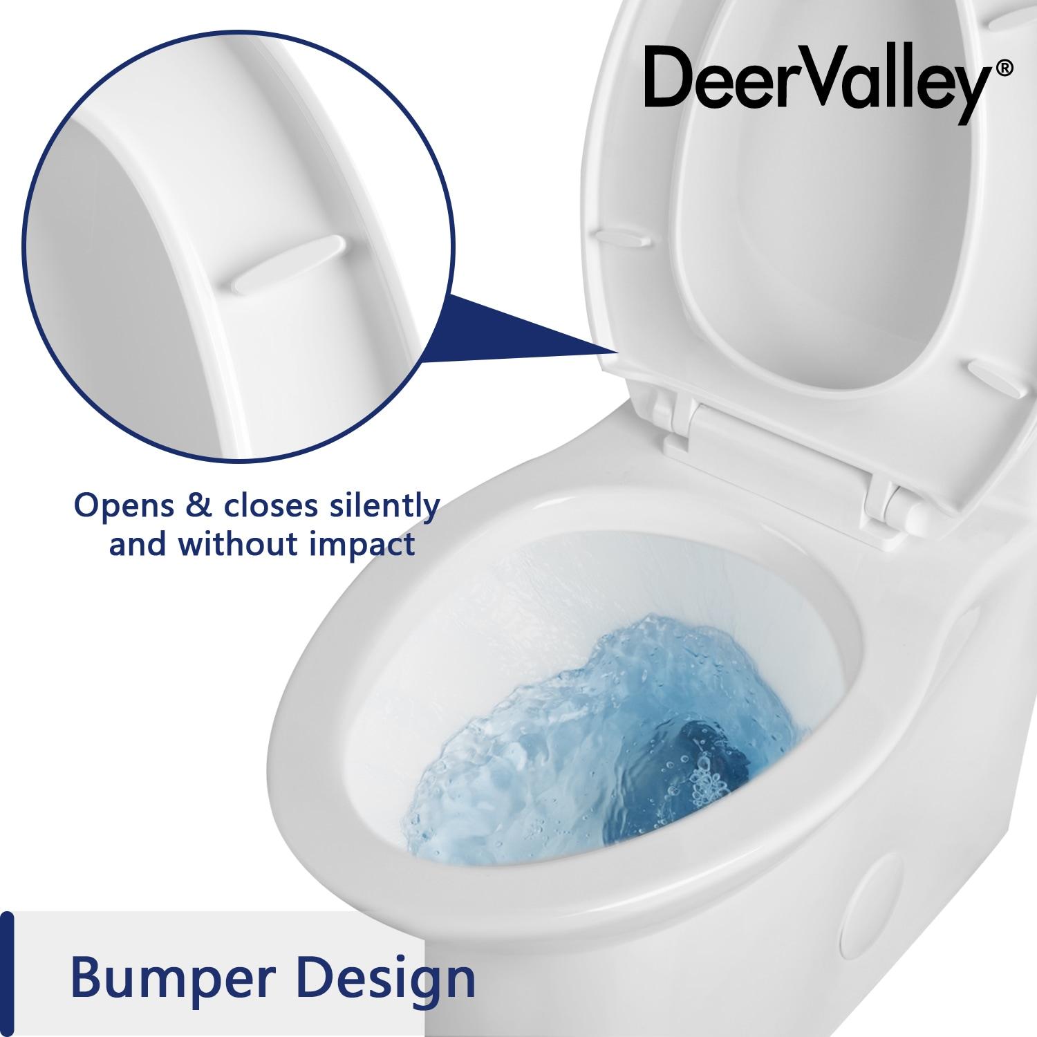 DeerValley Symmetry Dual Flush Elongated One-Piece Toilet Standard Toilet with Comfort Seat Height