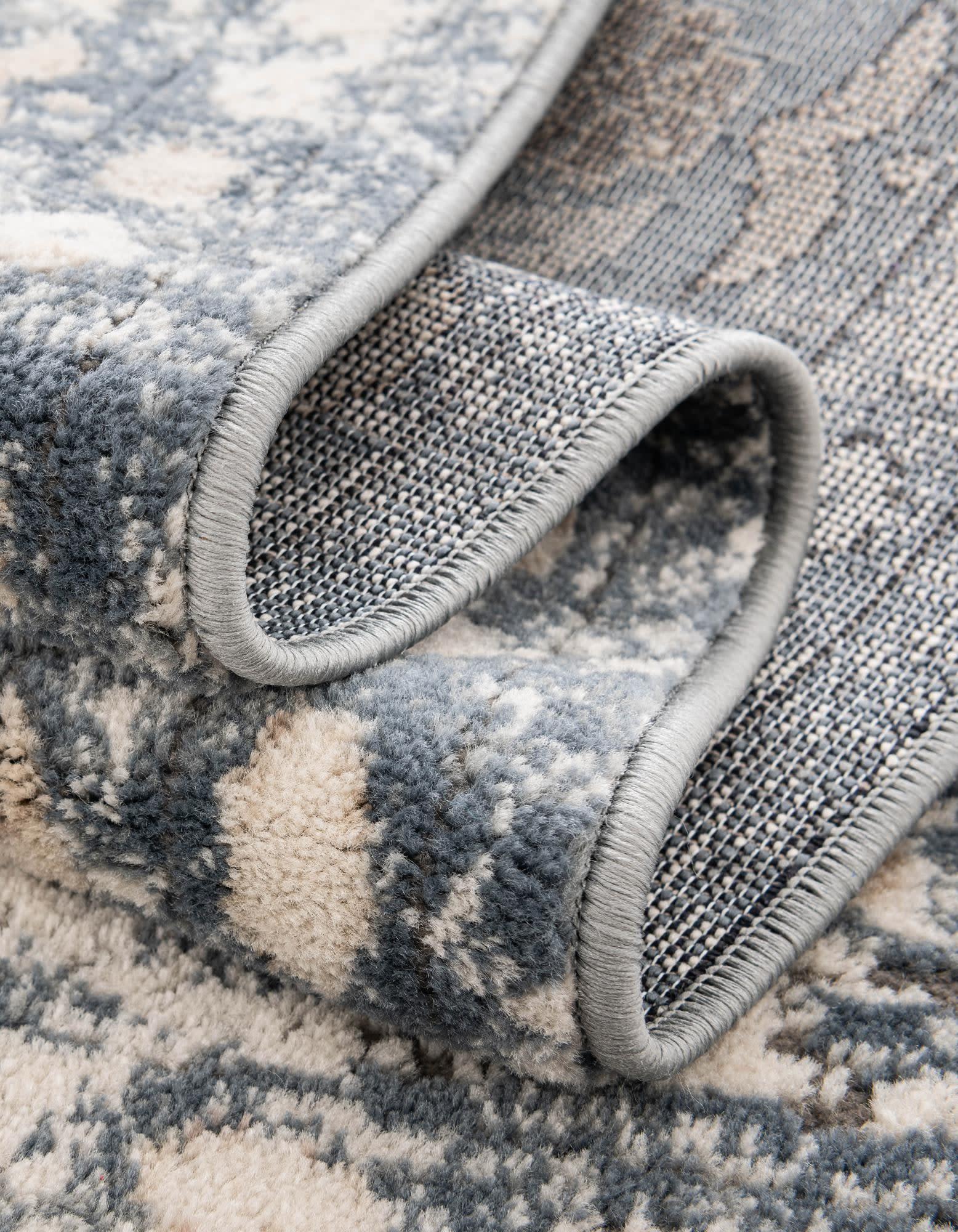 Unique Loom Portland Collection Area Rug - Central (6' 1" Square Blue/Beige)