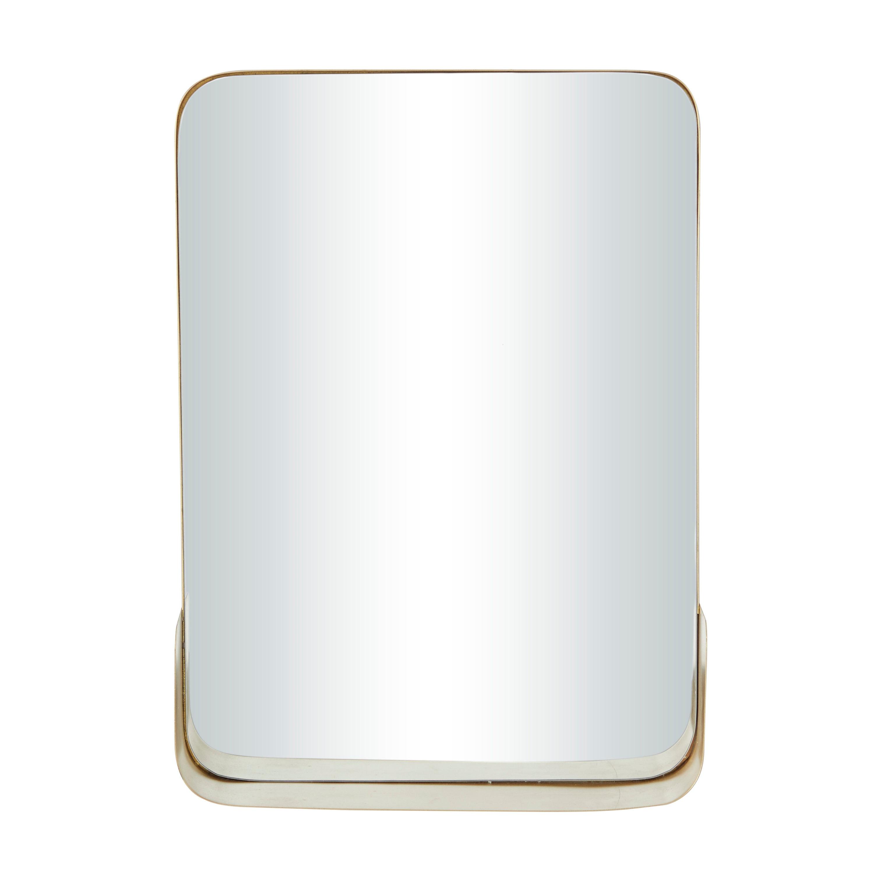 CosmoLiving by Cosmopolitan 16" x 22" Gold 1 Shelf Wall Mirror