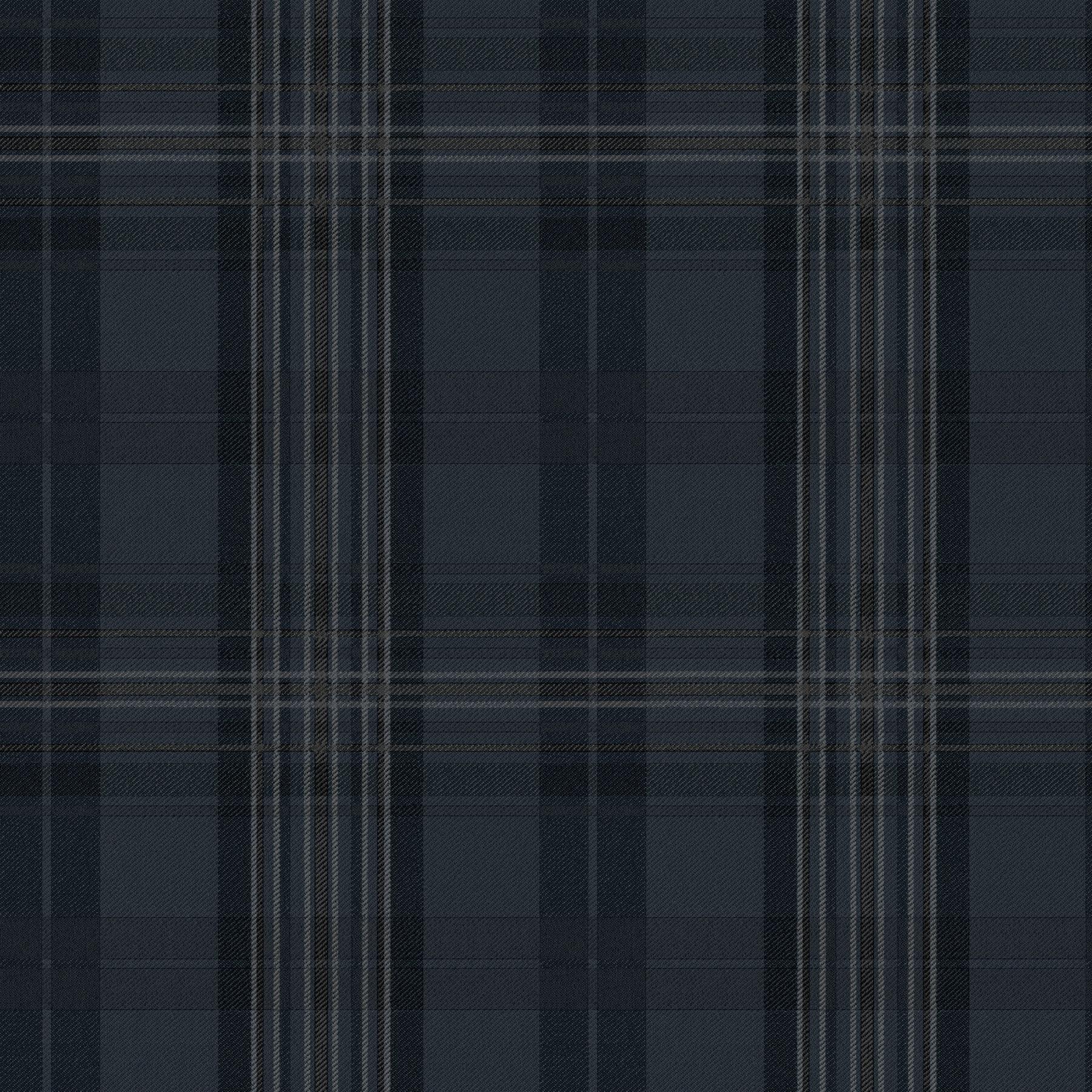 Austin Navy Blue and Light Blue Plaid Prepasted Wallpaper