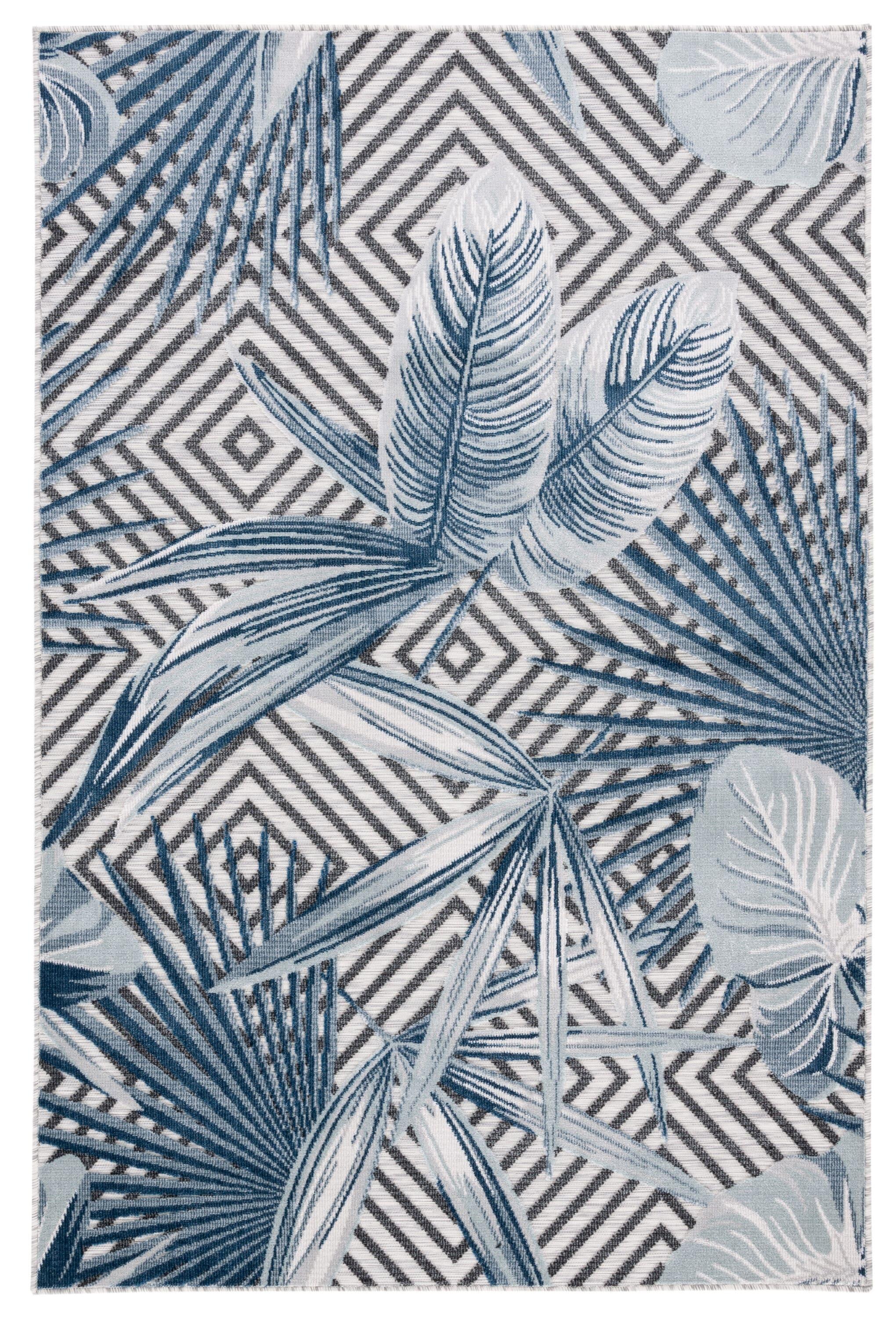 Cabana CBN447 Loomed Indoor/Outdoor Area Rug - Ivory/Navy - 9'x12' - Safavieh