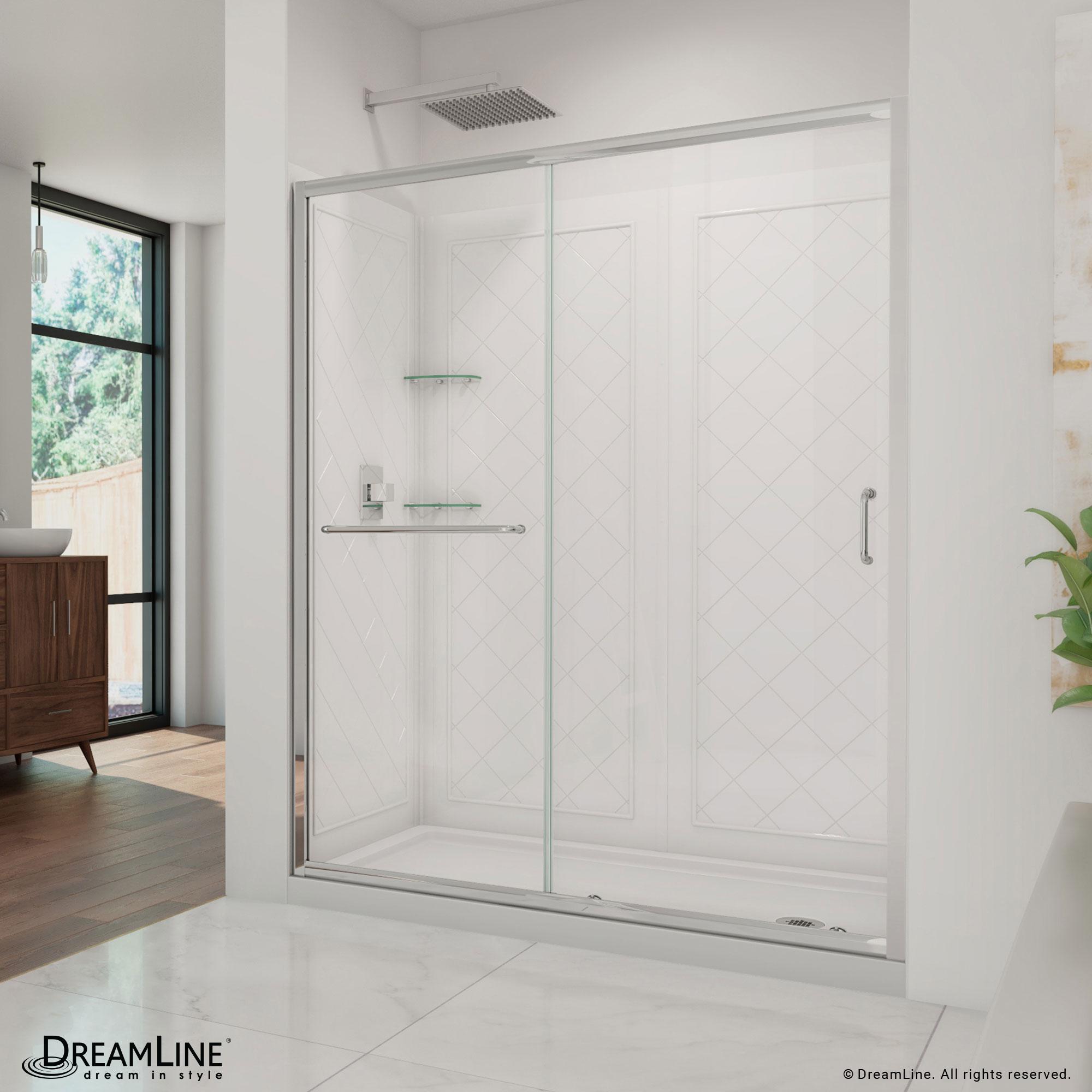 Infinity-Z 0" x 76.75" W Semi-Frameless Shower Enclosure