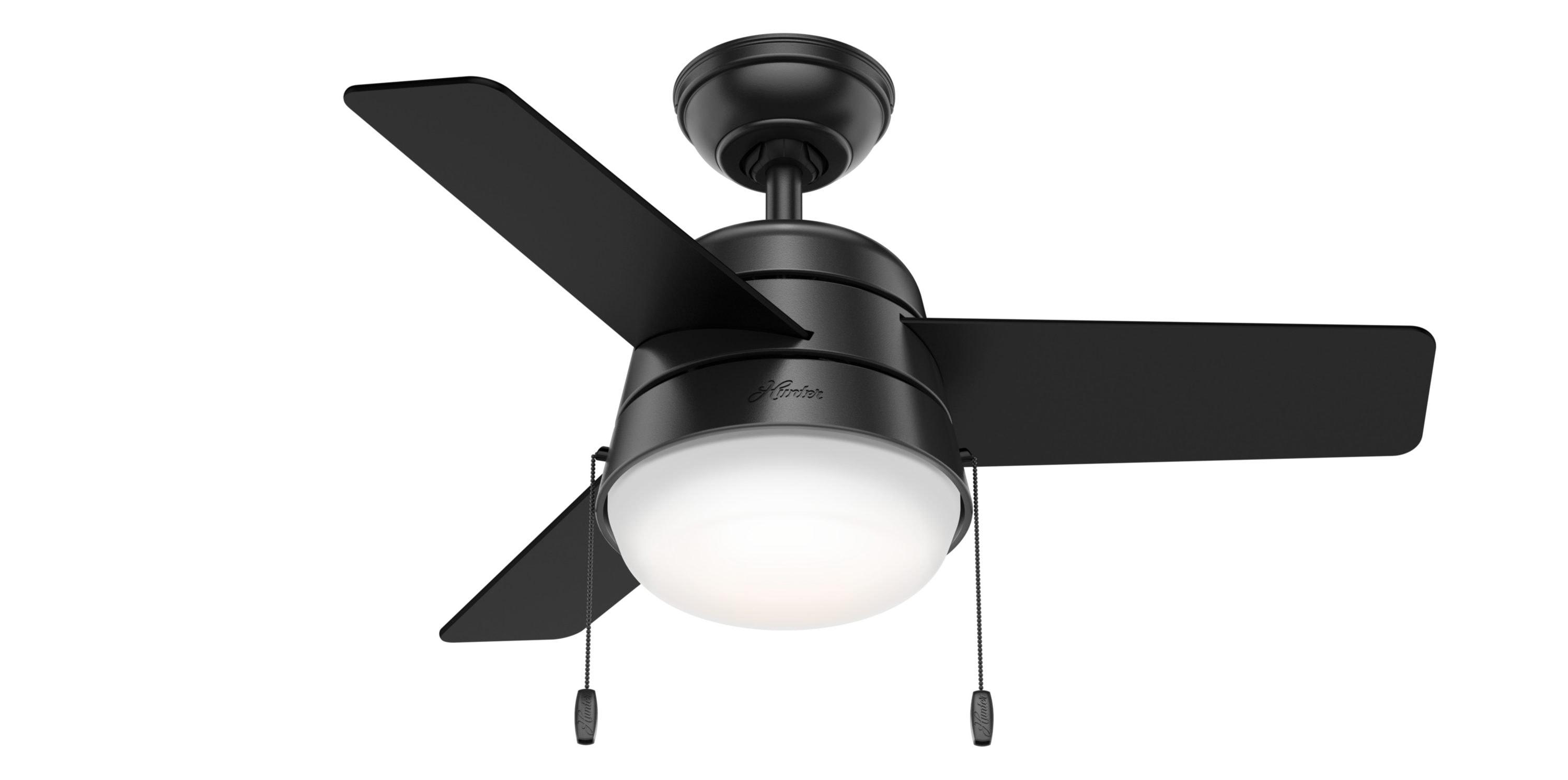 Aker 36" 3 - Blade Standard Ceiling Fan with Lights and Pull Chains