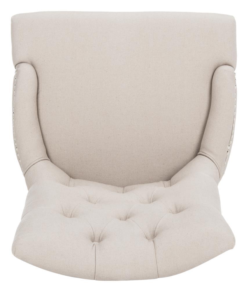 SAFAVIEH Amanda 19''H Tufted Chair Nickel Nail Head Taupe